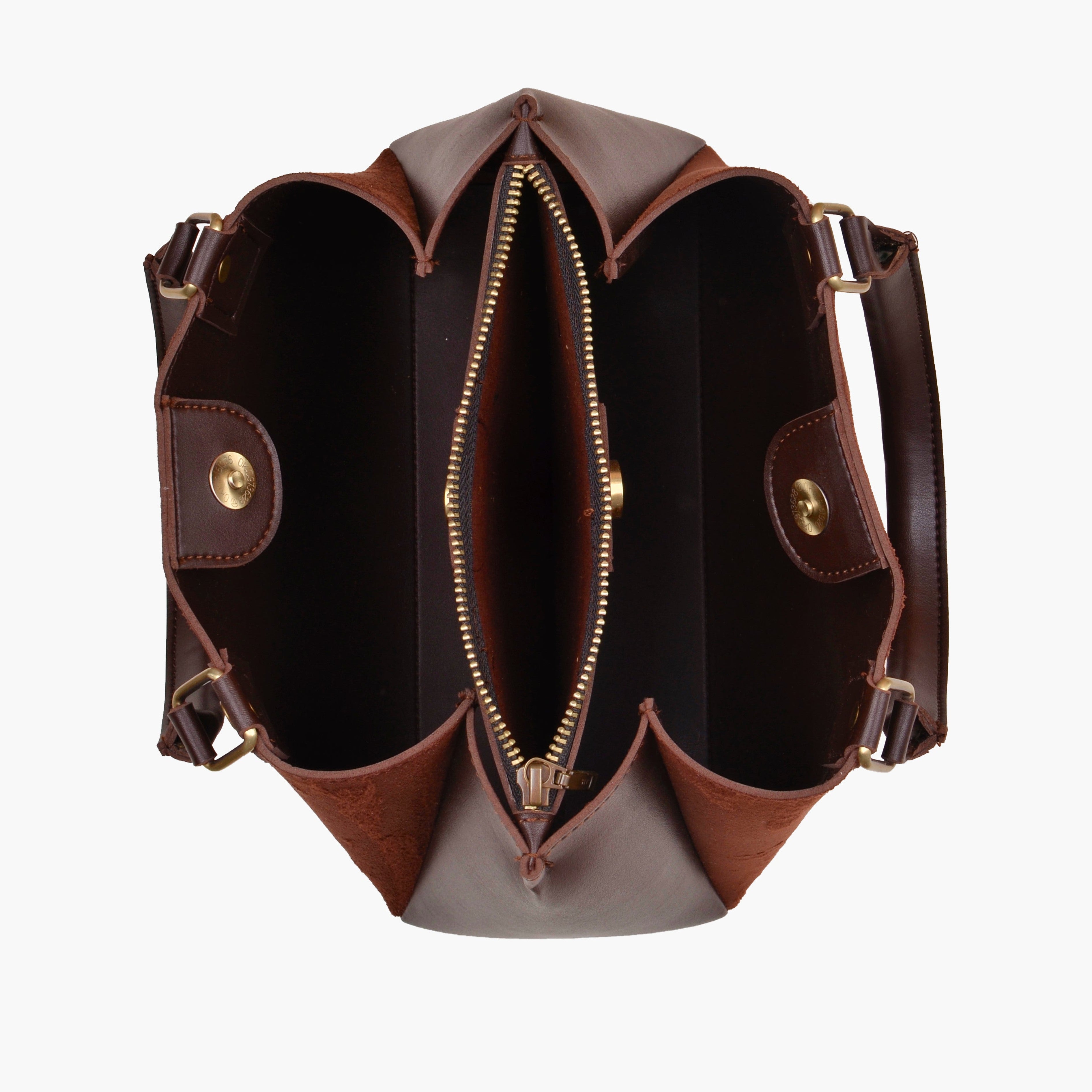Dark brown suede mini bag