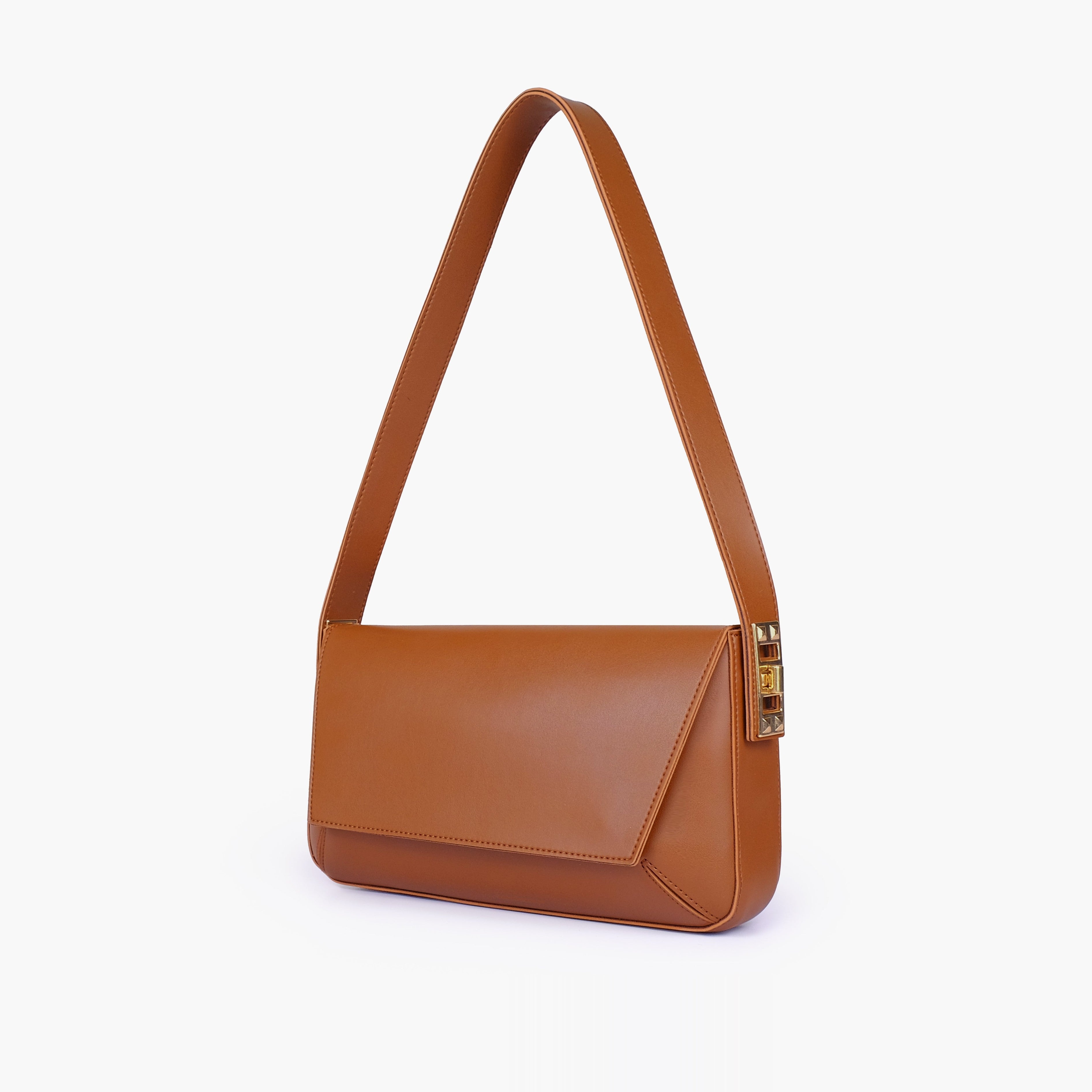 Brown mini flap bag