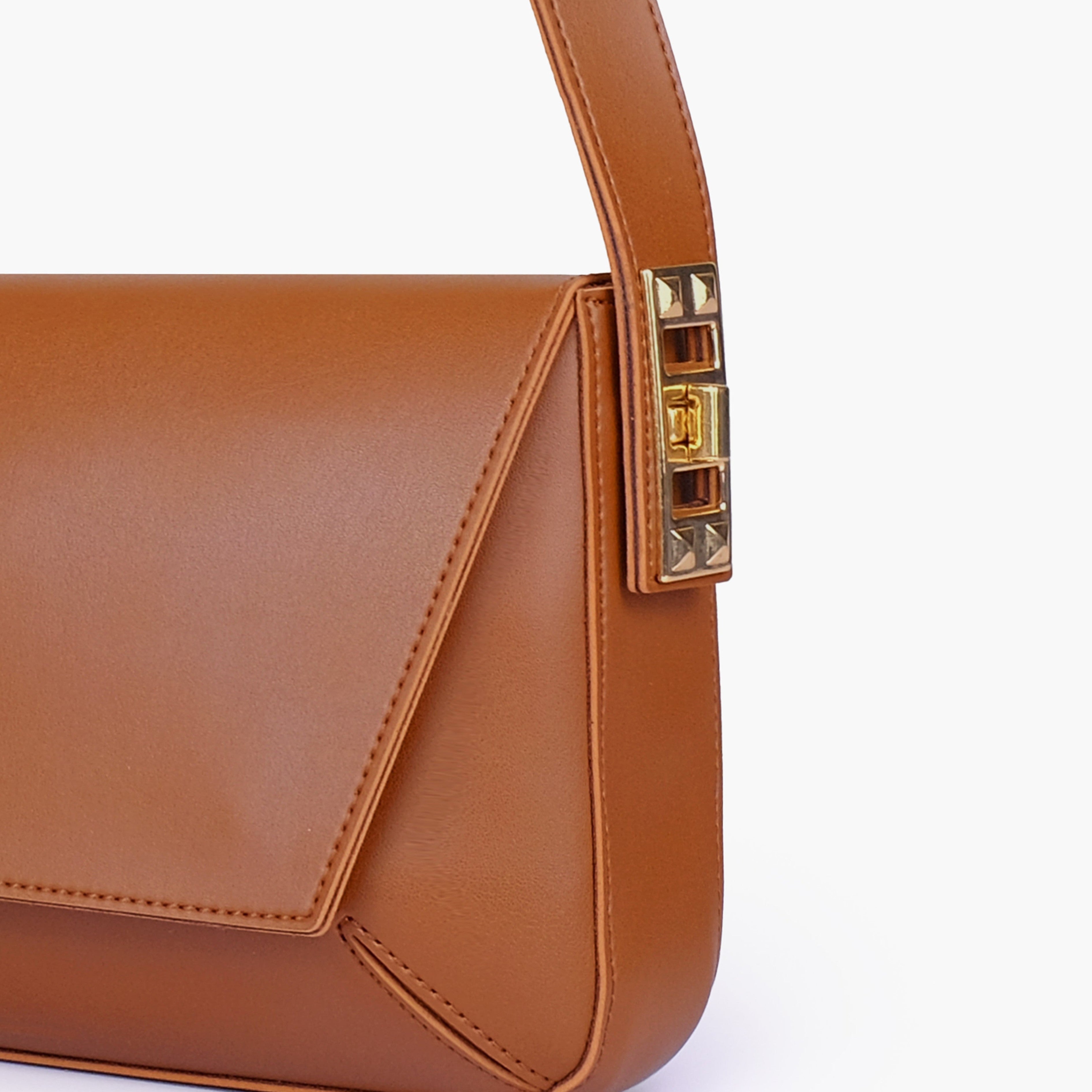 Brown mini flap bag