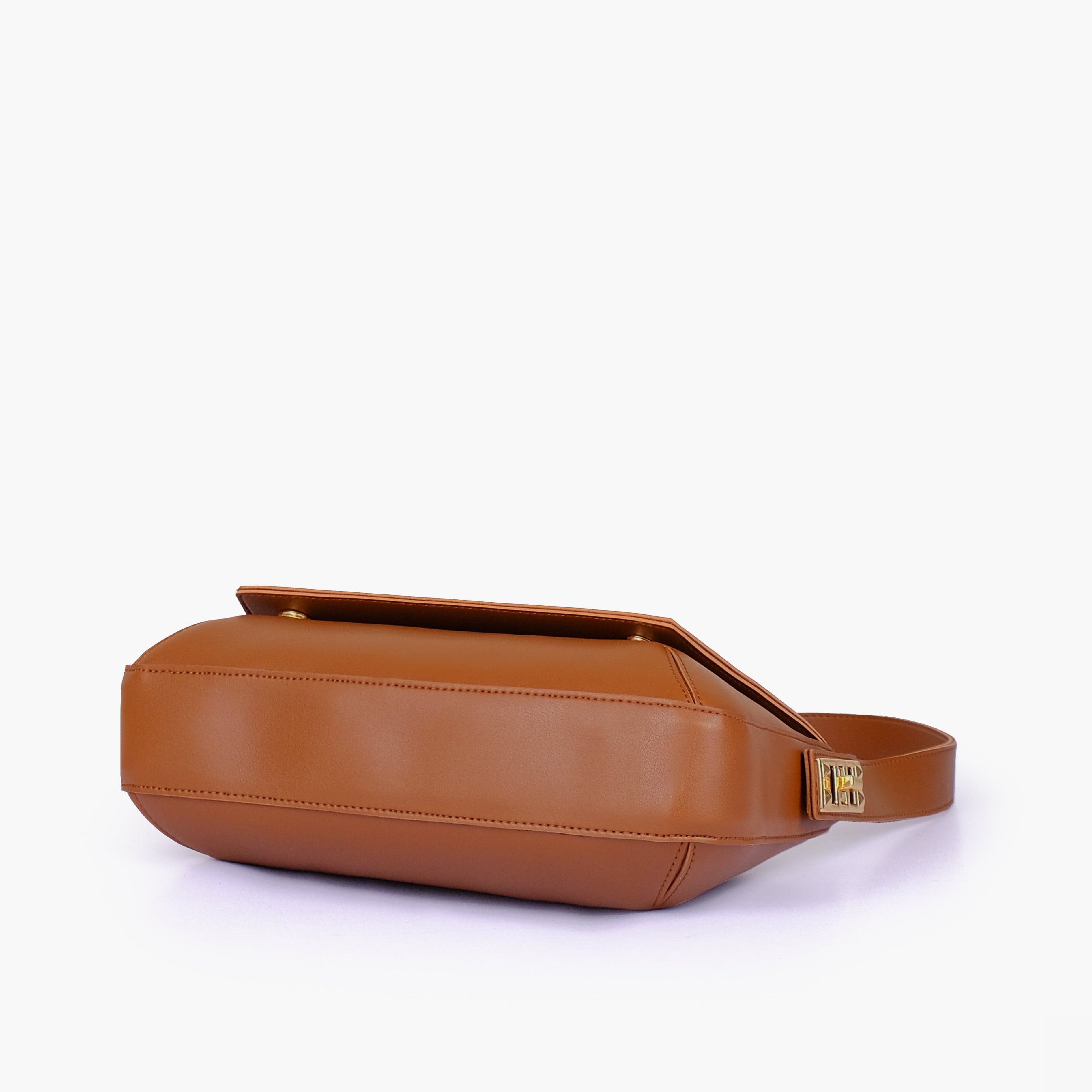 Brown mini flap bag