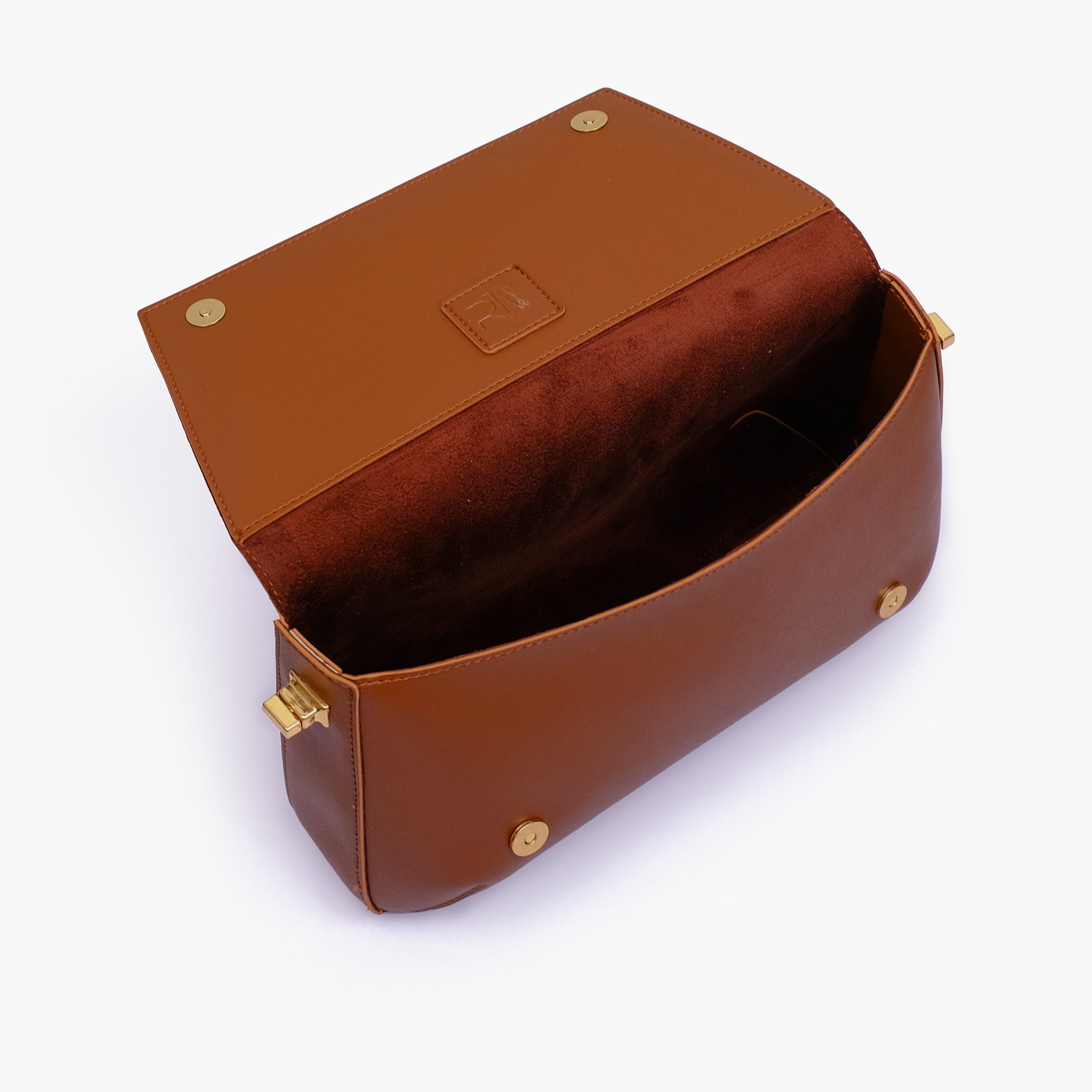 Brown mini flap bag