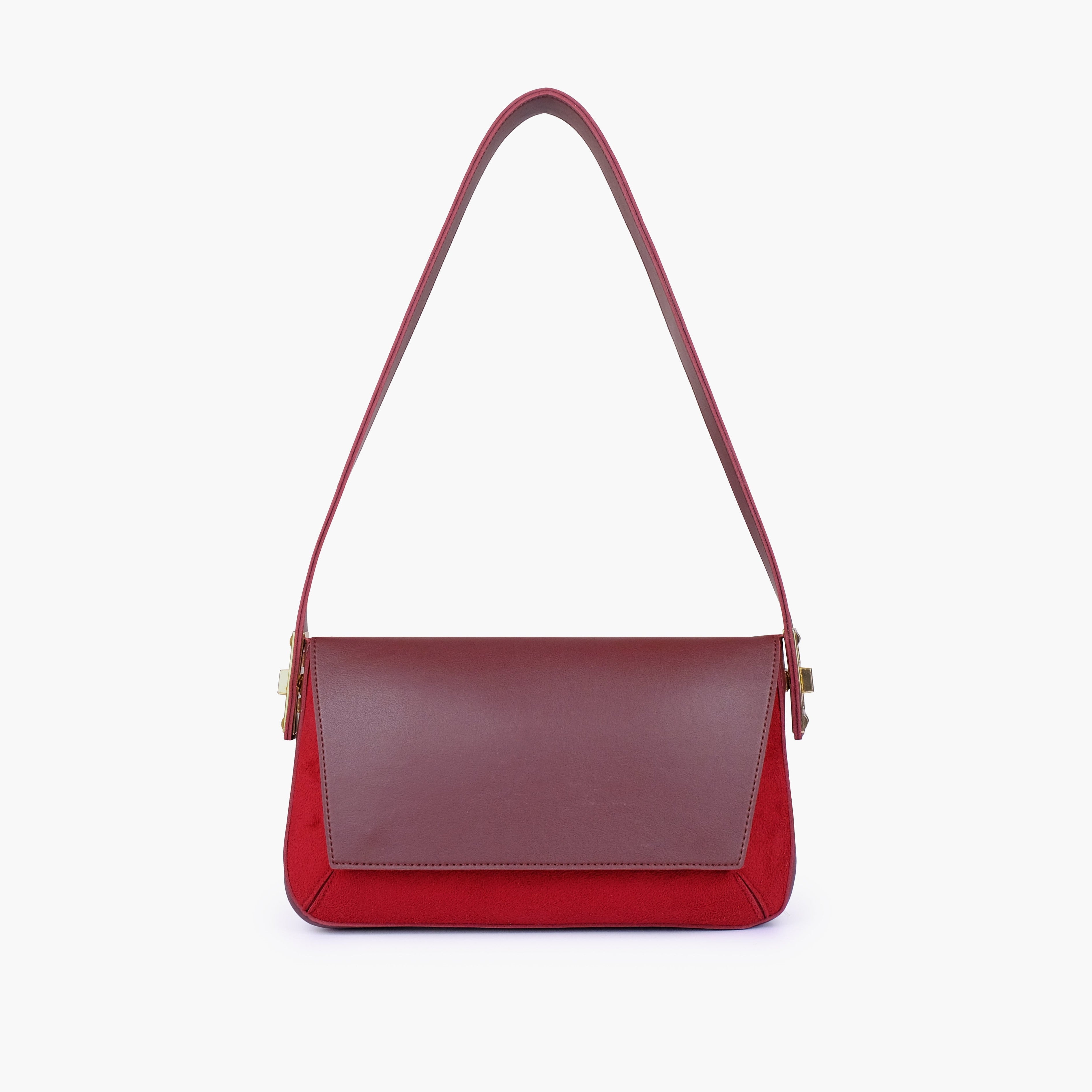 Burgundy mini flap bag