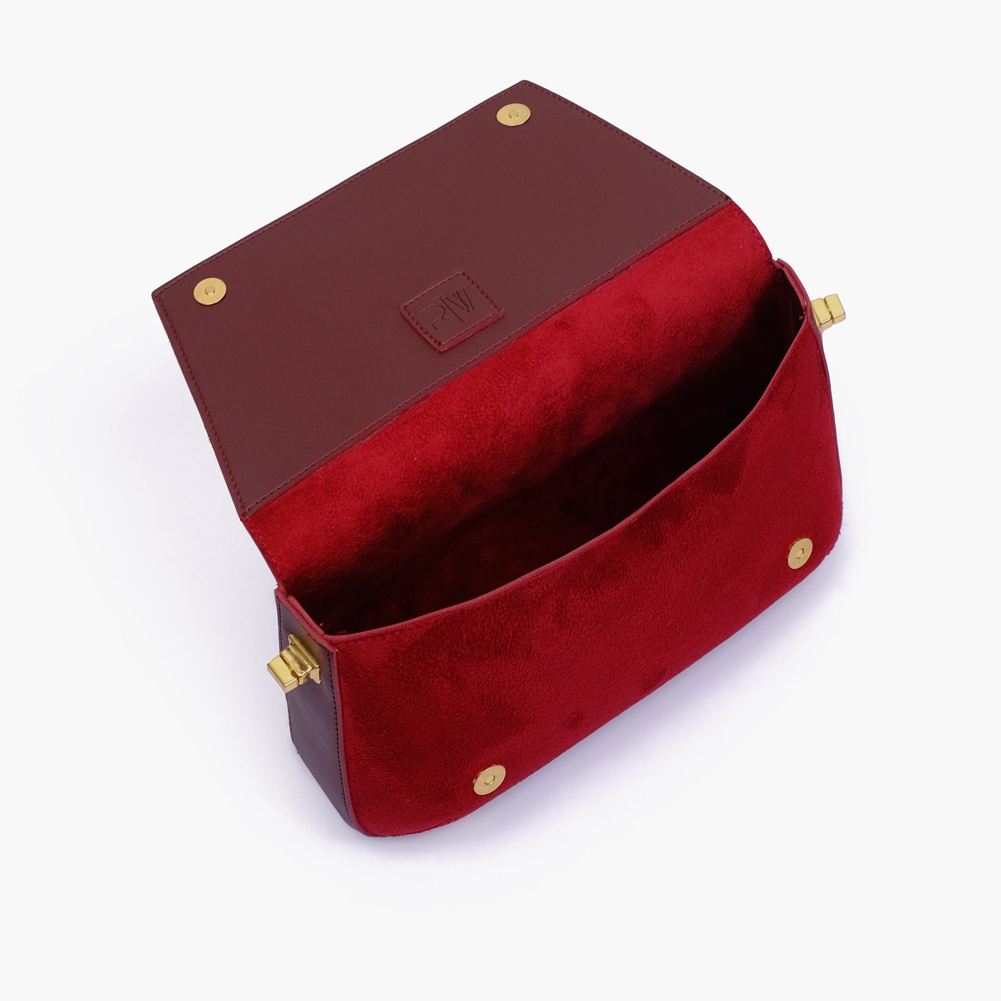 Burgundy mini flap bag