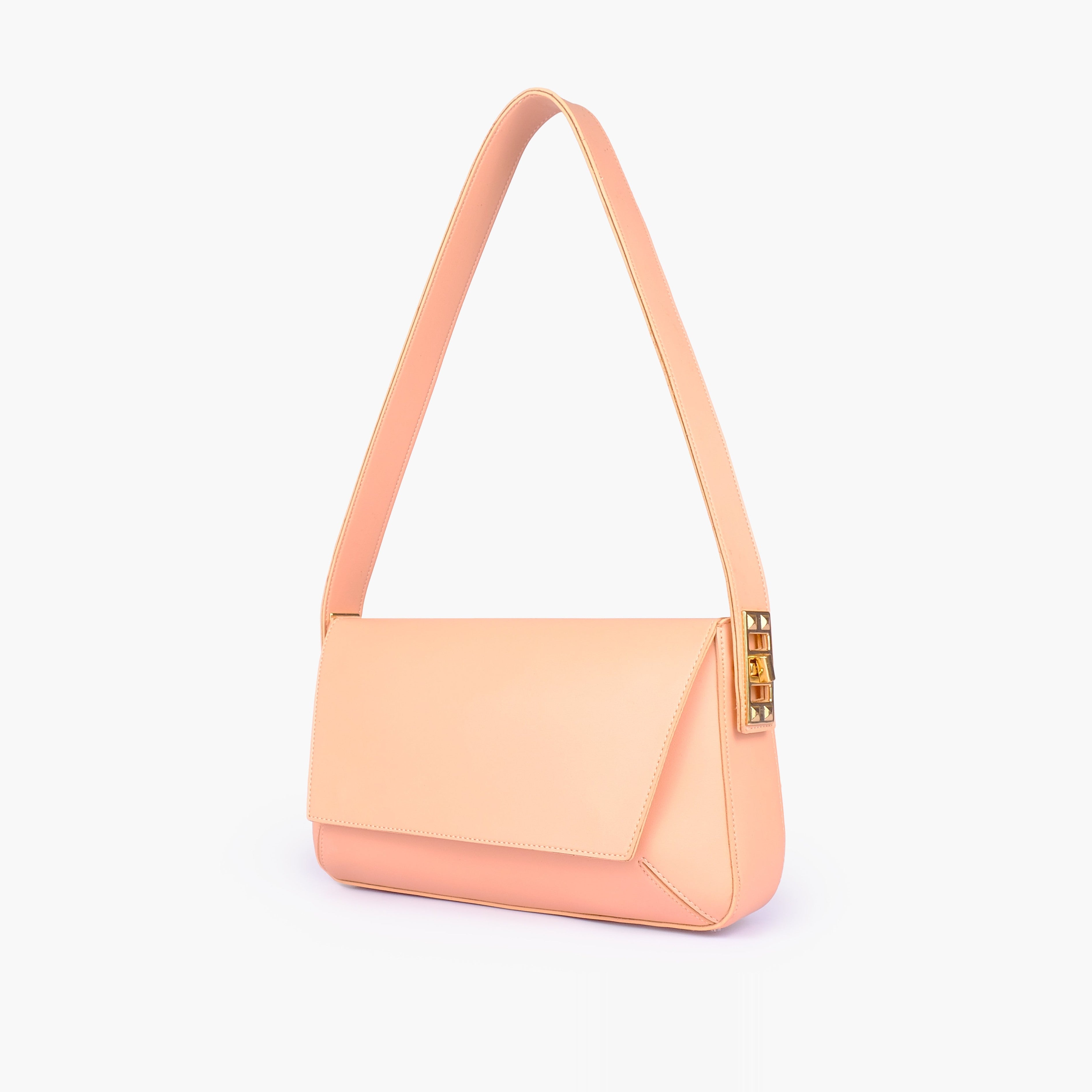 Peach mini flap bag