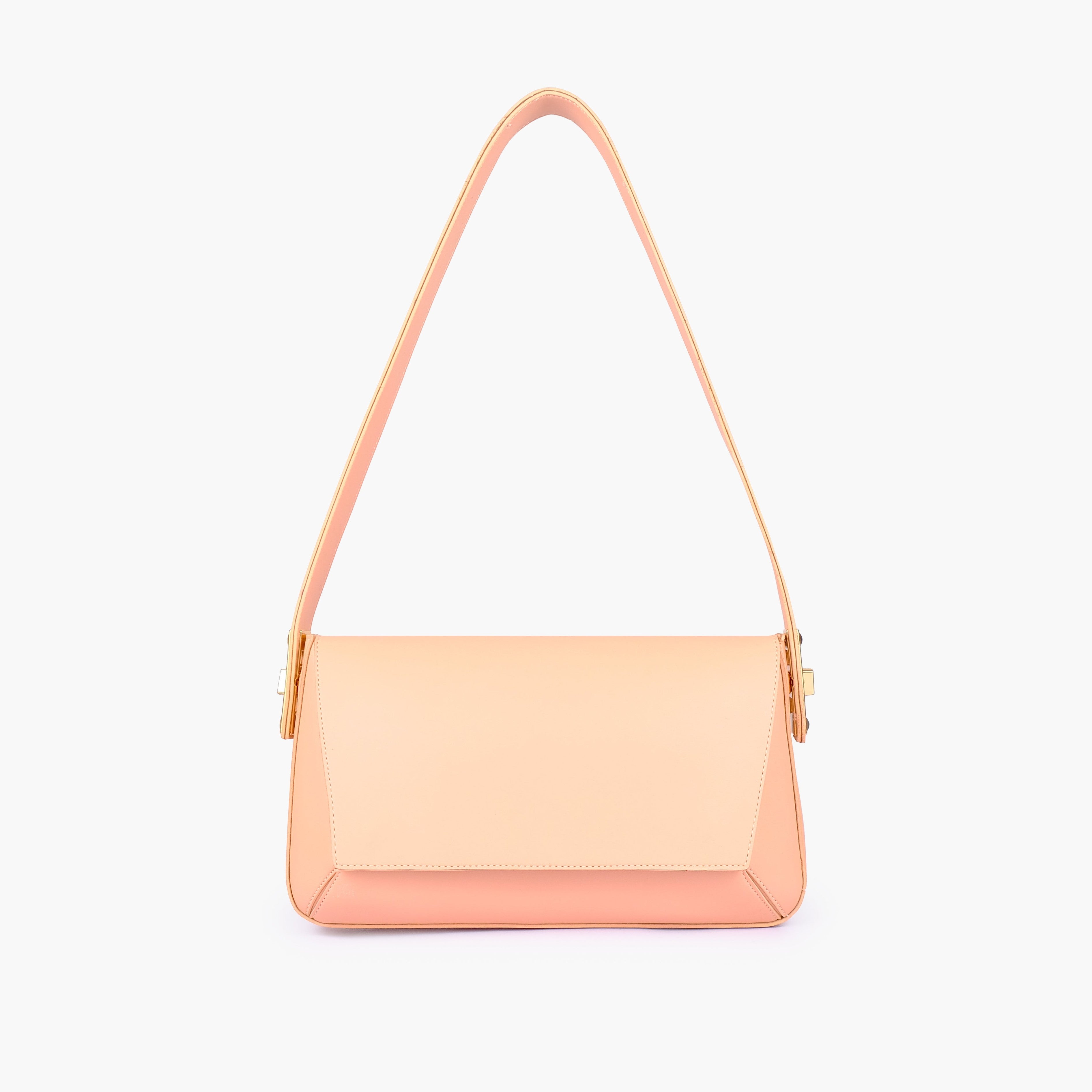 Peach mini flap bag
