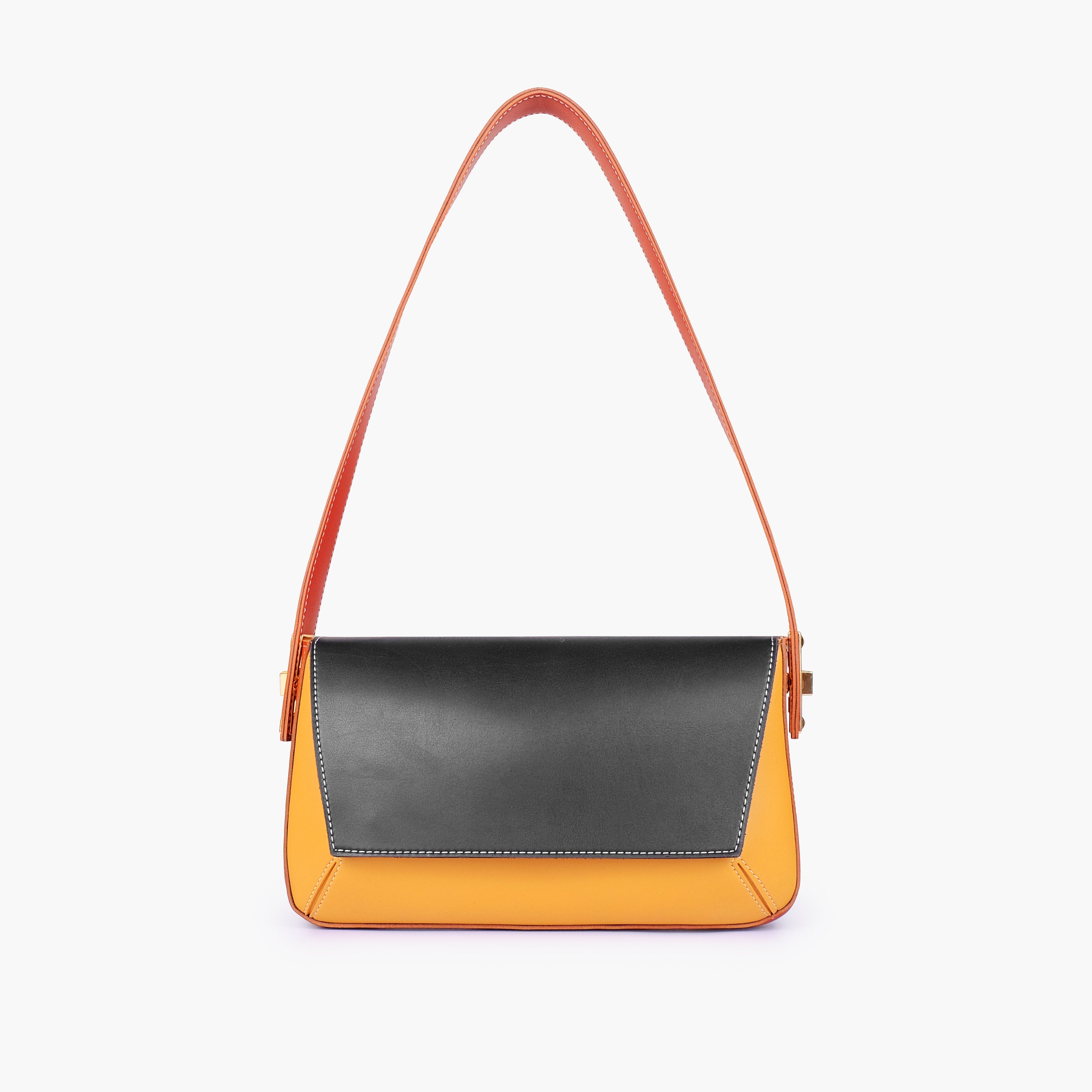 Autumn color-blocking mini flap bag
