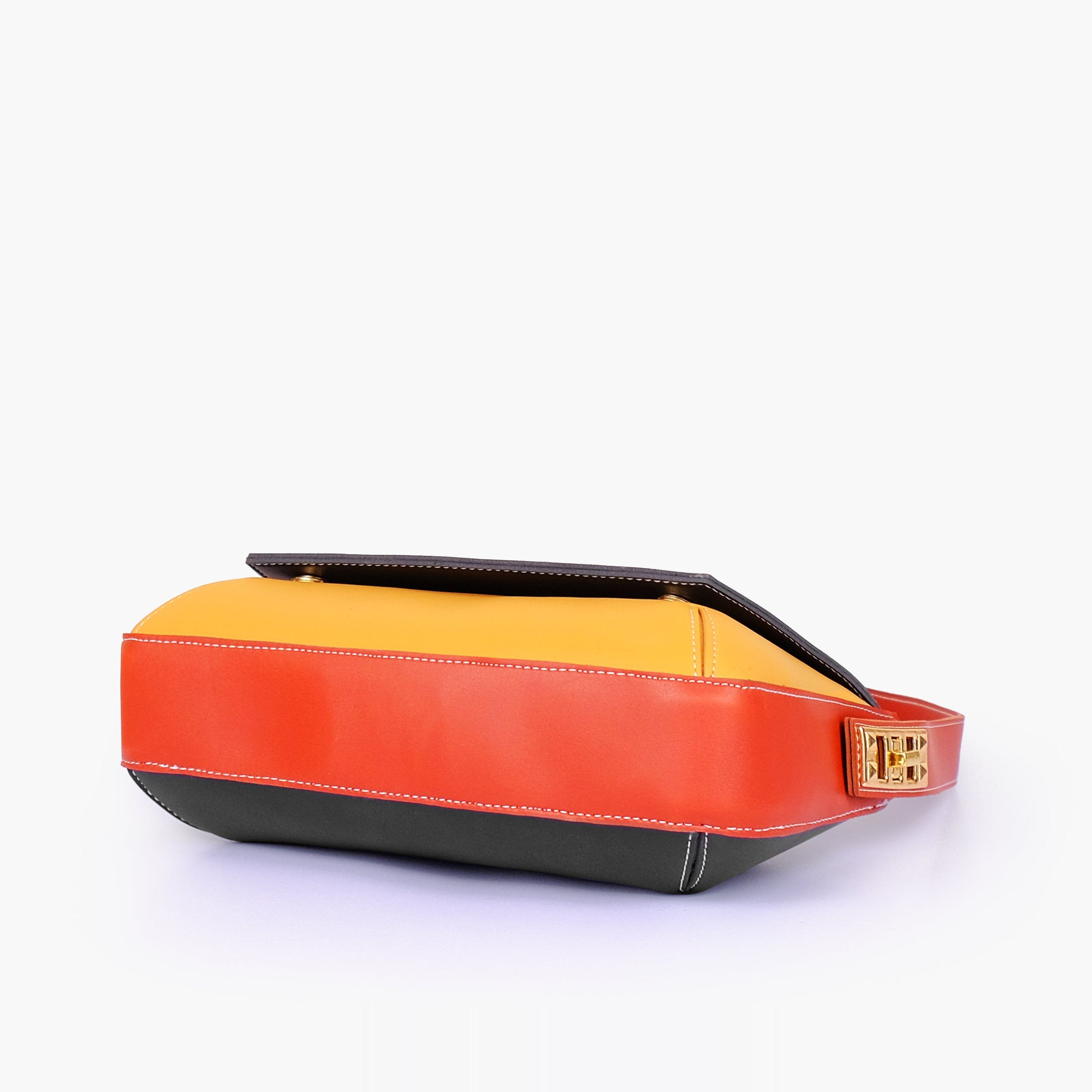 Autumn color-blocking mini flap bag