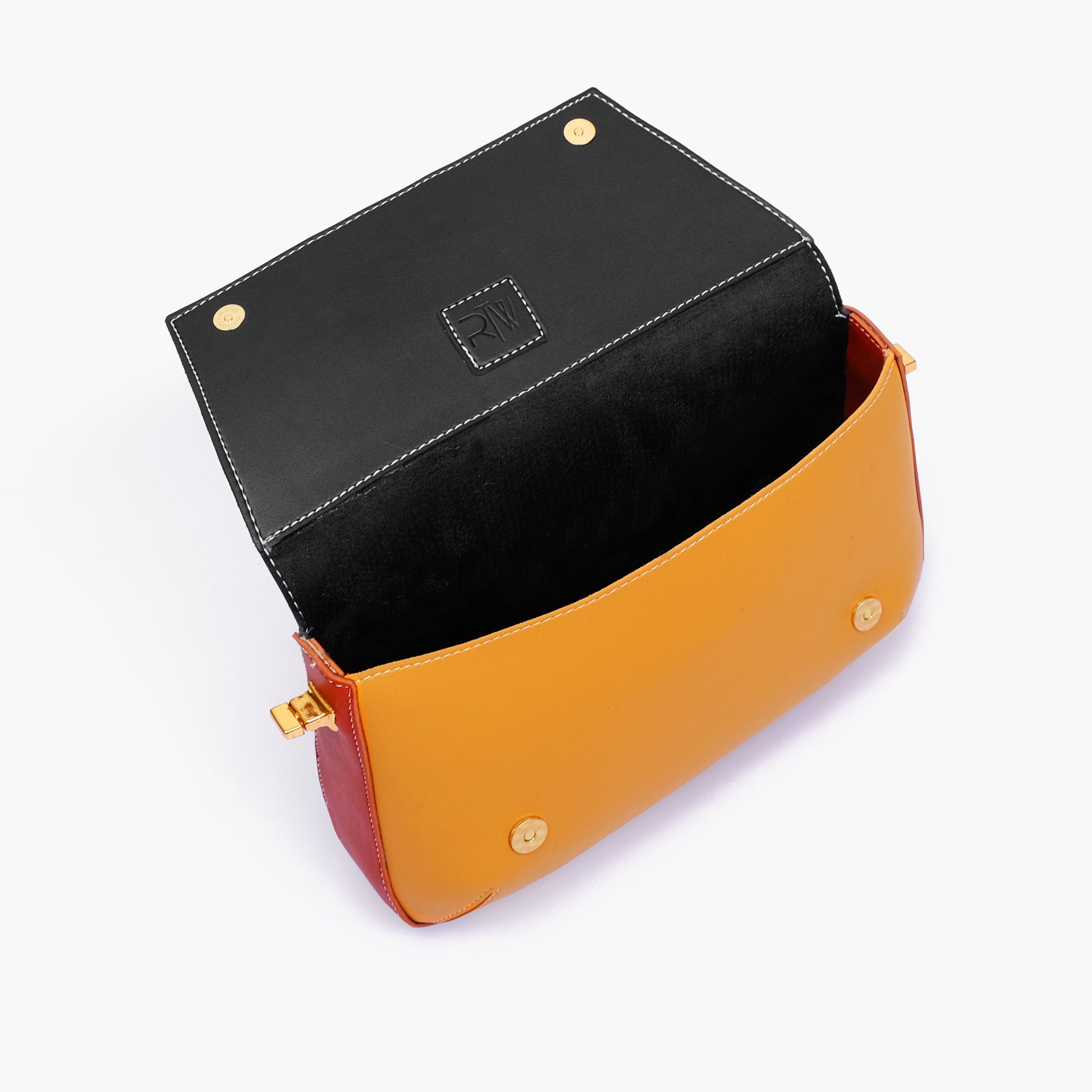 Autumn color-blocking mini flap bag