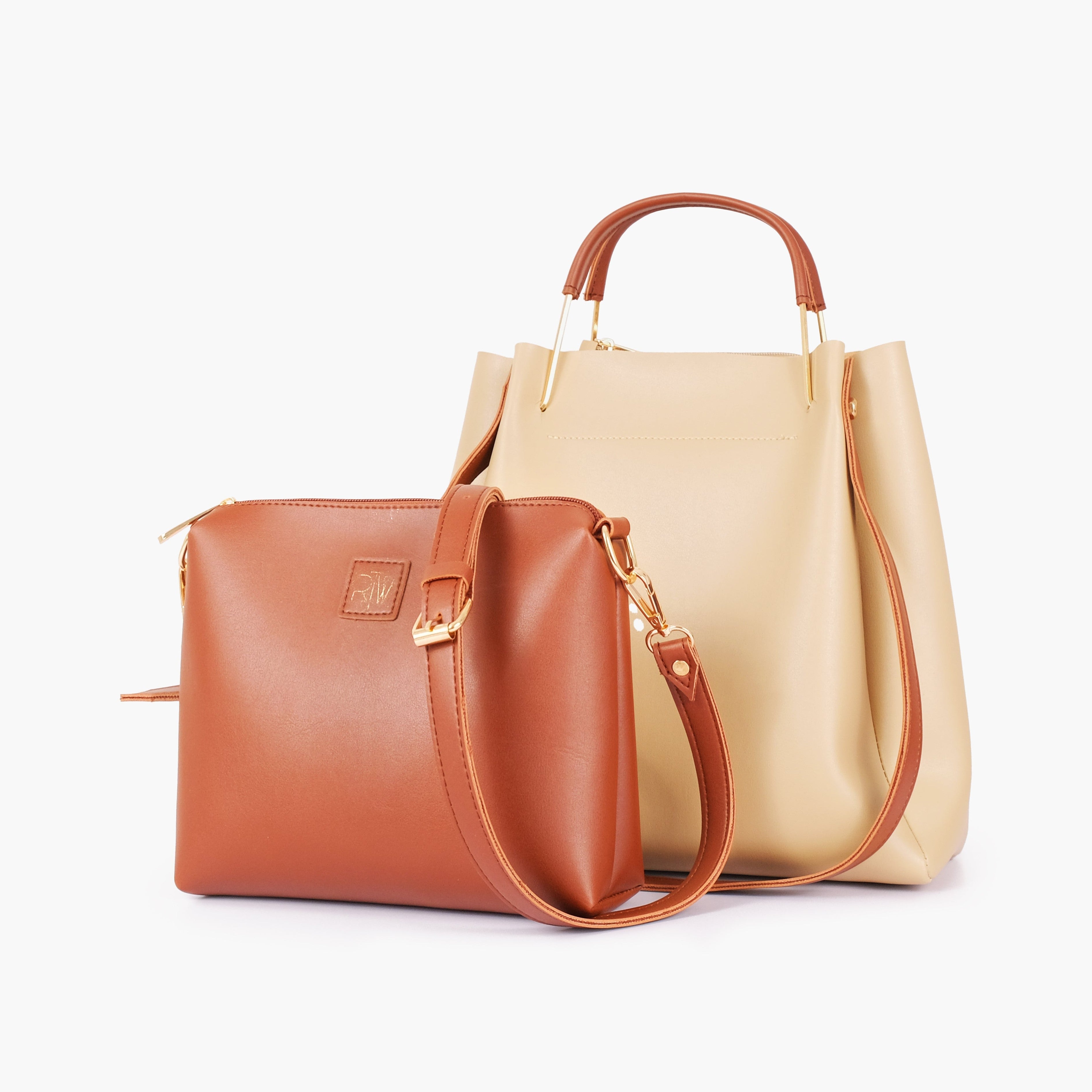 Off-white metal handle tote bag