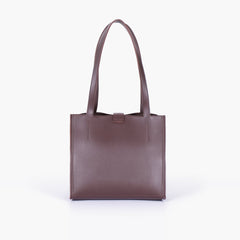 Dark brown suede mini tote bag