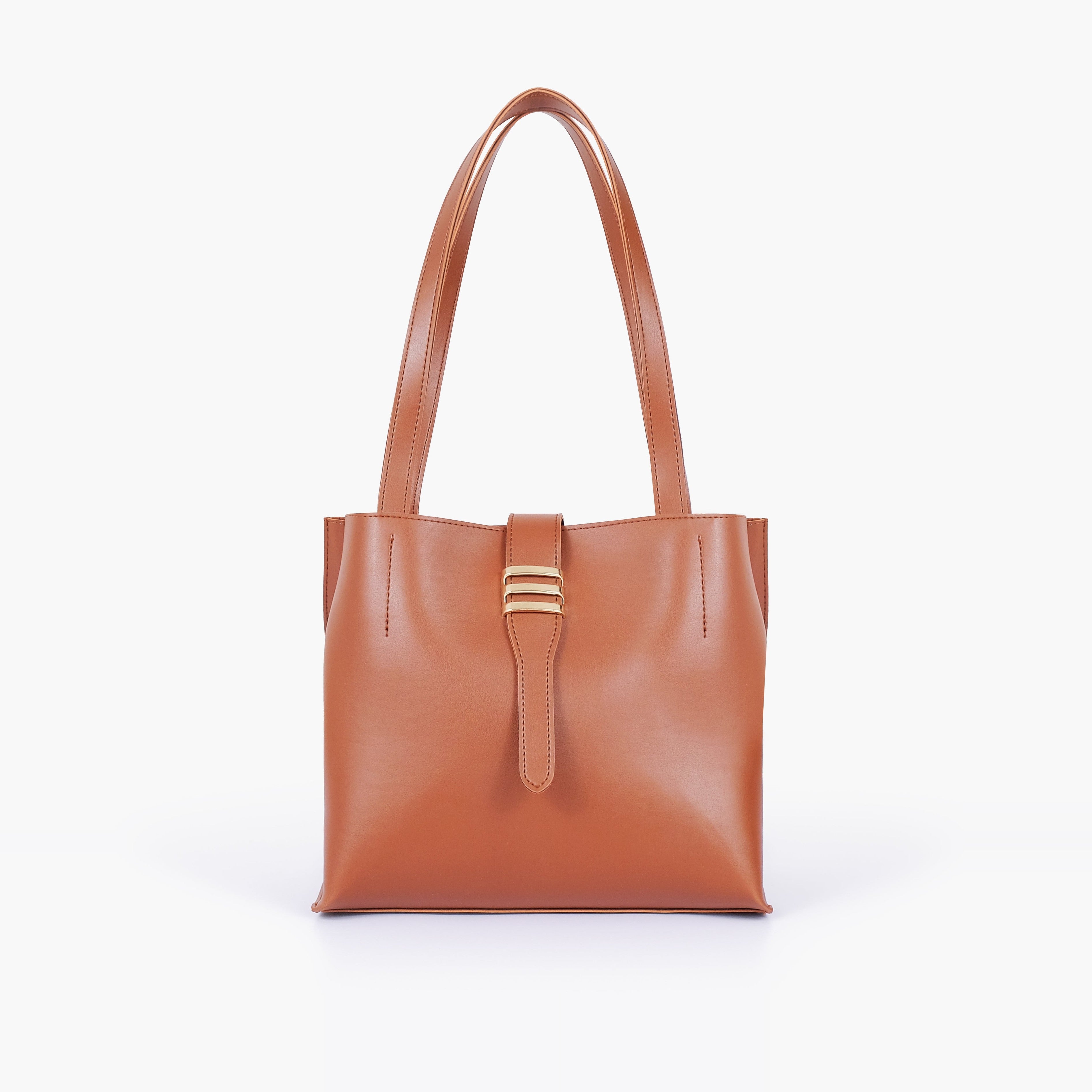 Brown mini tote bag