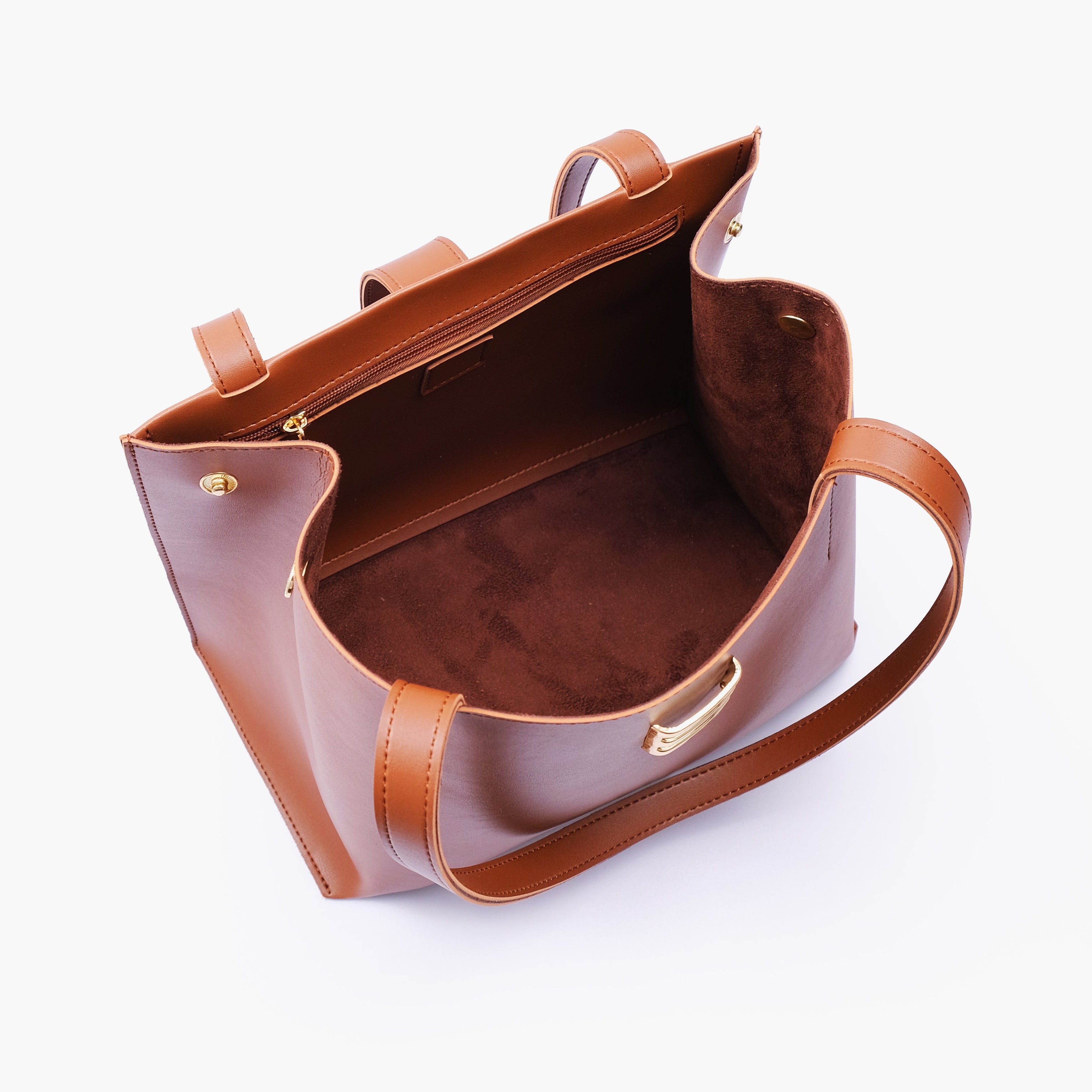Brown mini tote bag