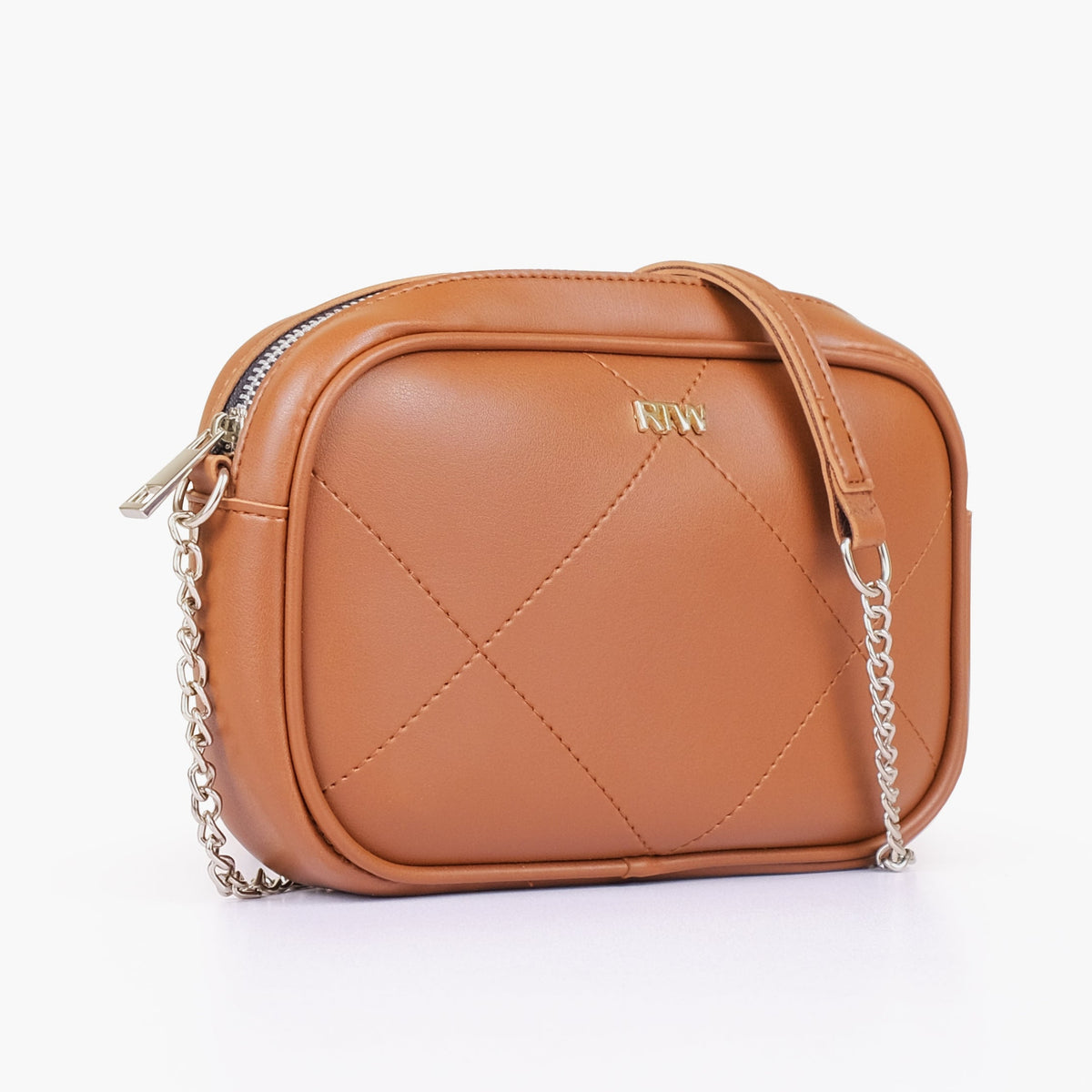 Horse brown mini quilted crossbody bag