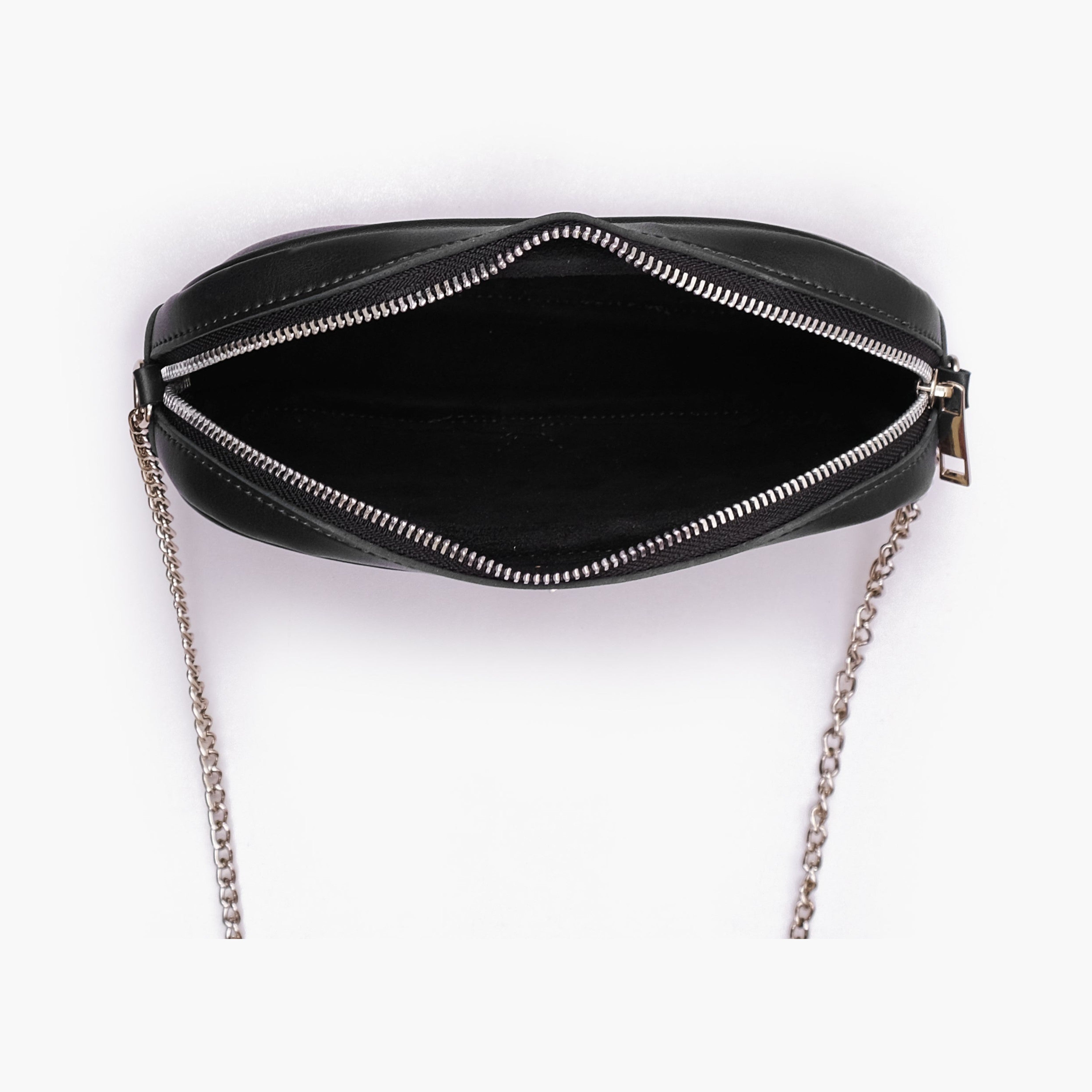 Black mini quilted crossbody bag