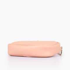 Peach mini quilted crossbody bag