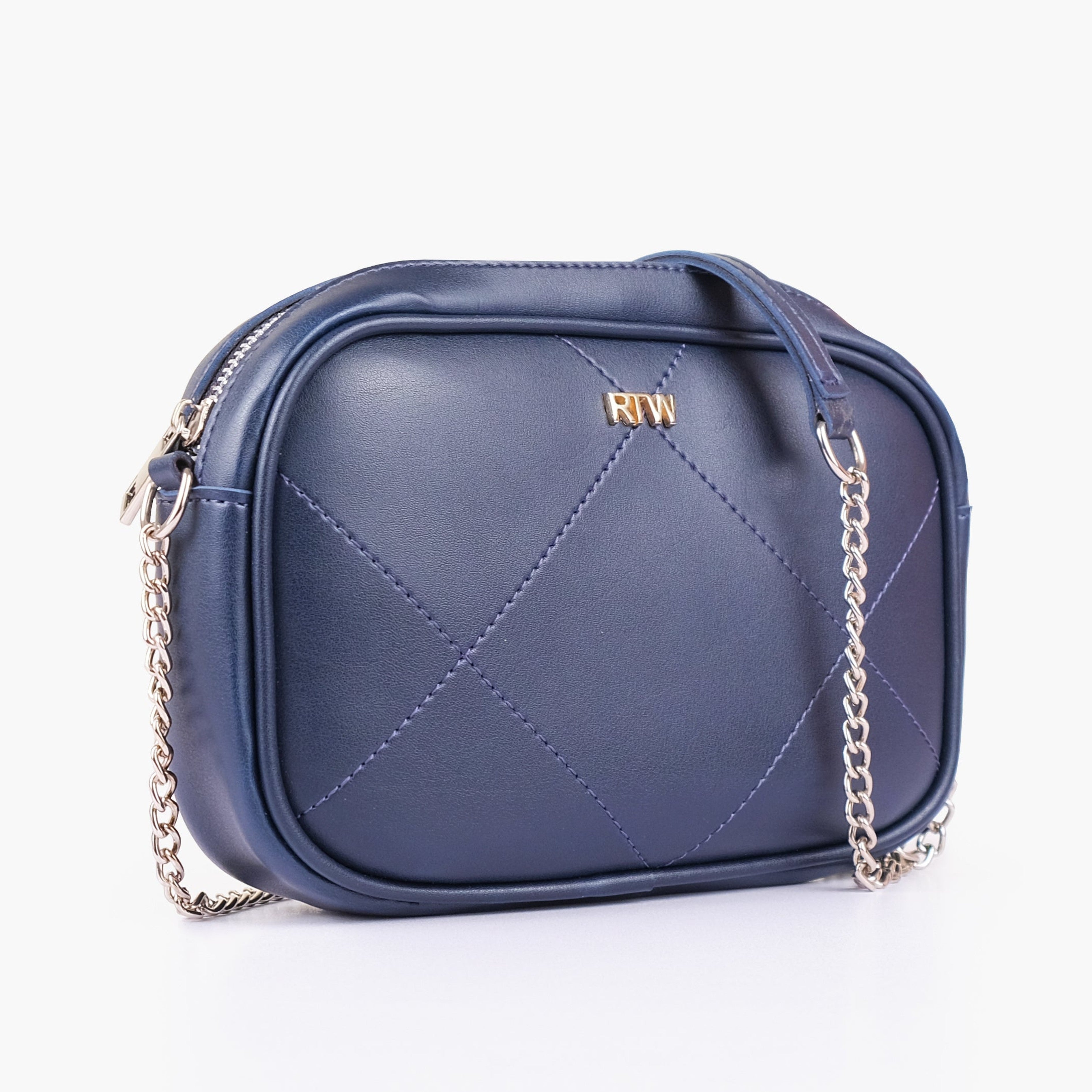 Blue mini quilted crossbody bag