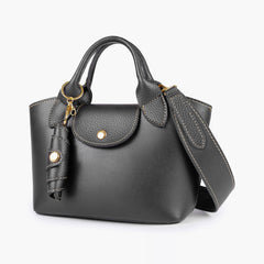 Black mini top-handle tote bag