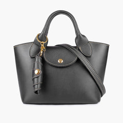 Black mini top-handle tote bag