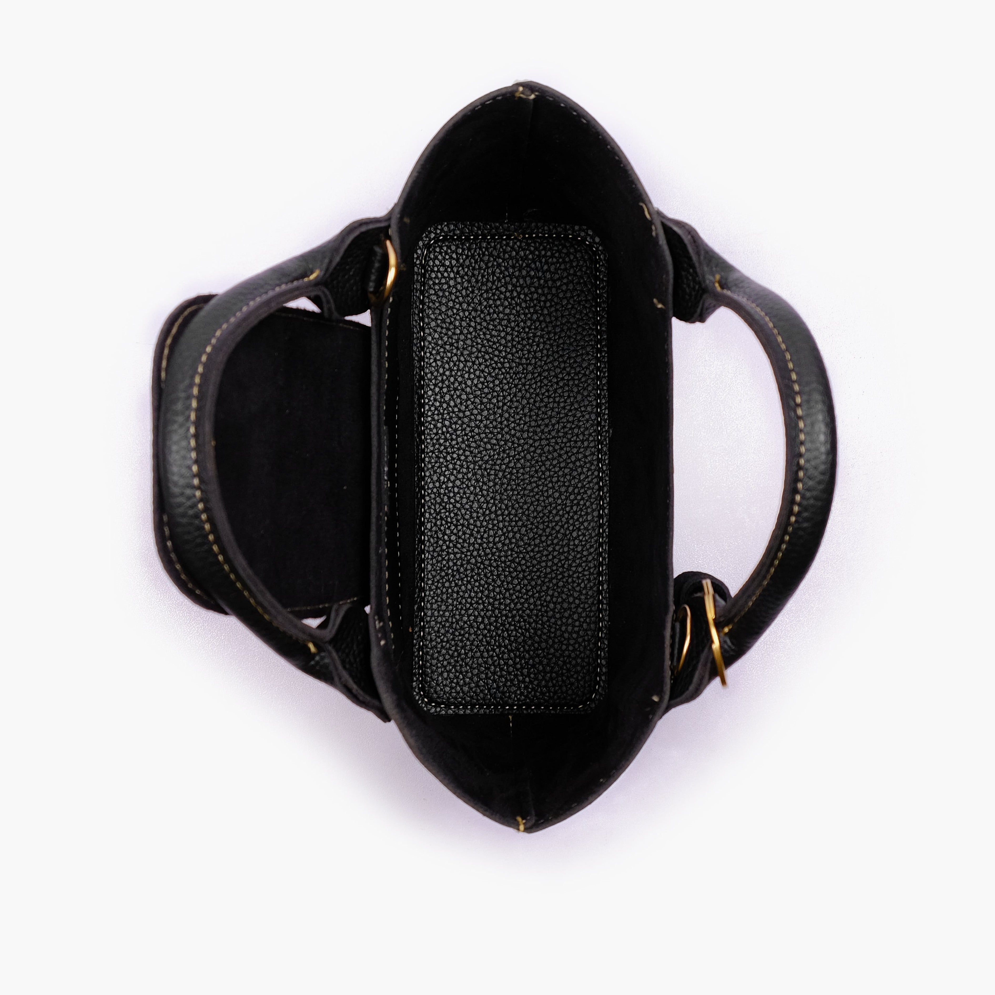 Black mini top-handle tote bag