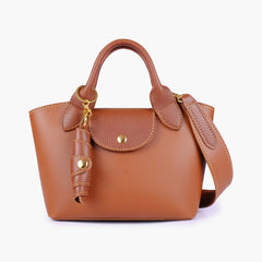 Horse brown mini top-handle tote bag