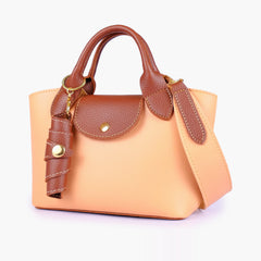 Peach mini top-handle tote bag