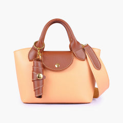 Peach mini top-handle tote bag