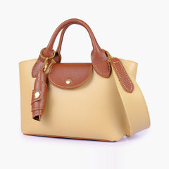 Off-white and brown mini top-handle tote bag
