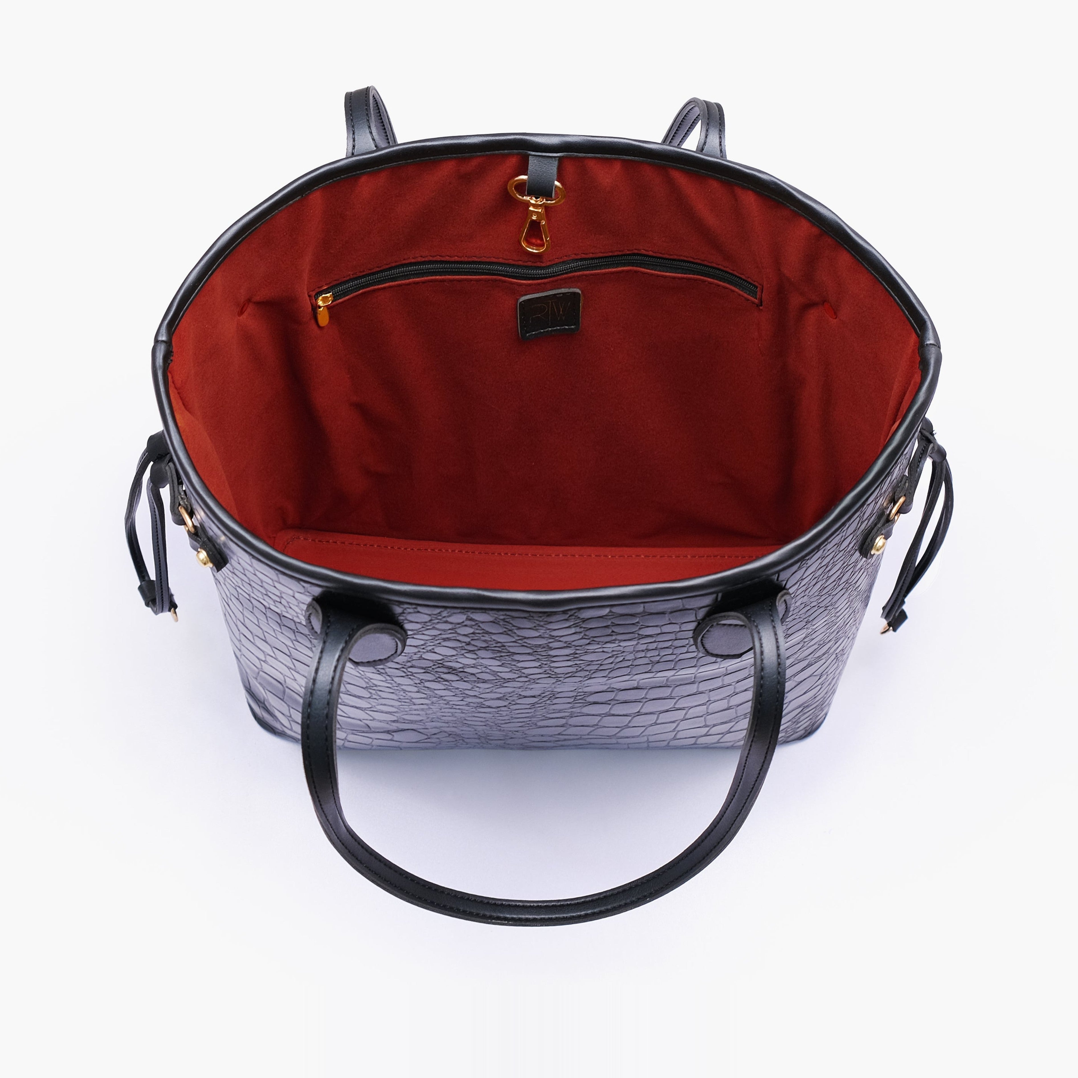 Black crocodile neverfull tote bag