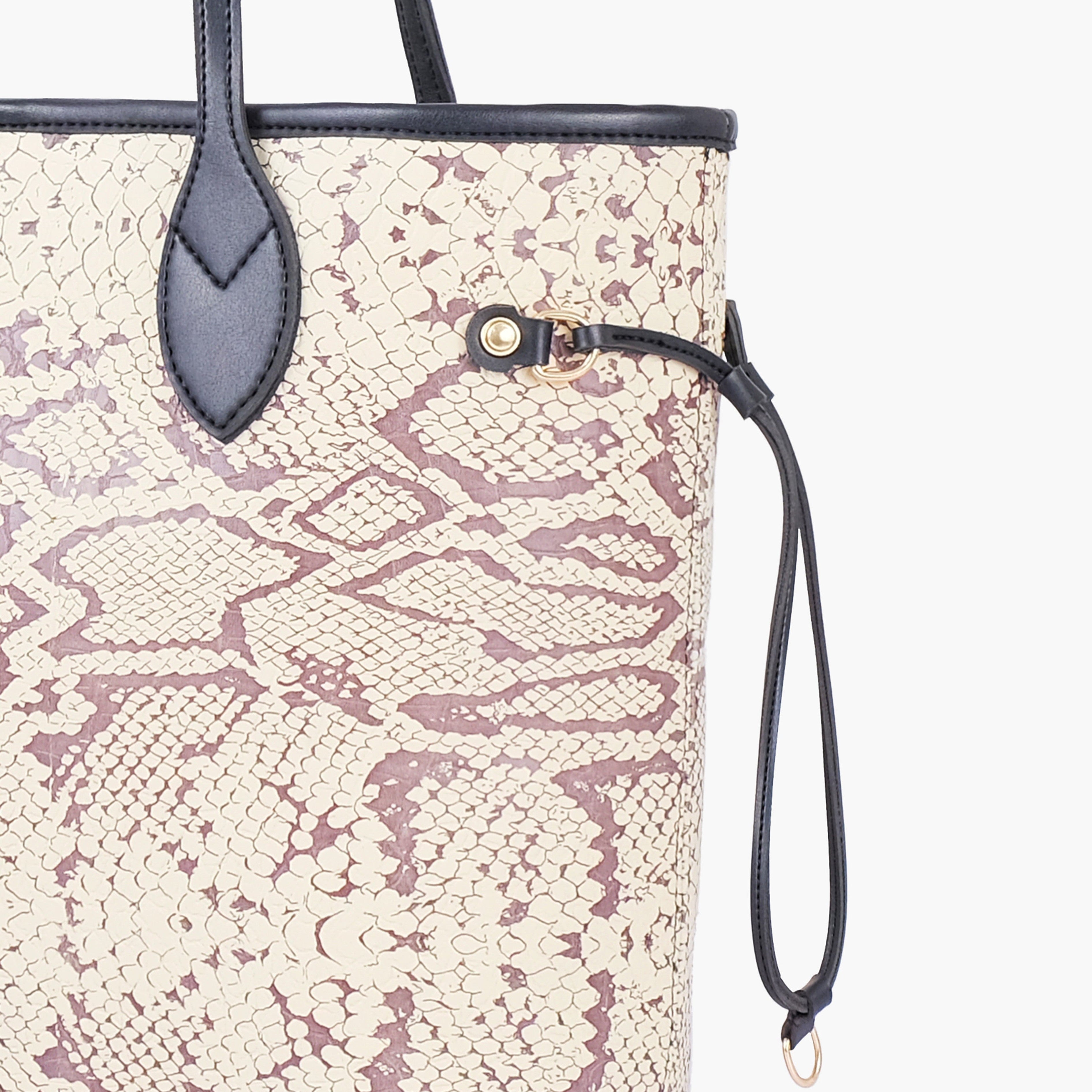 Black and white snake neverfull tote bag