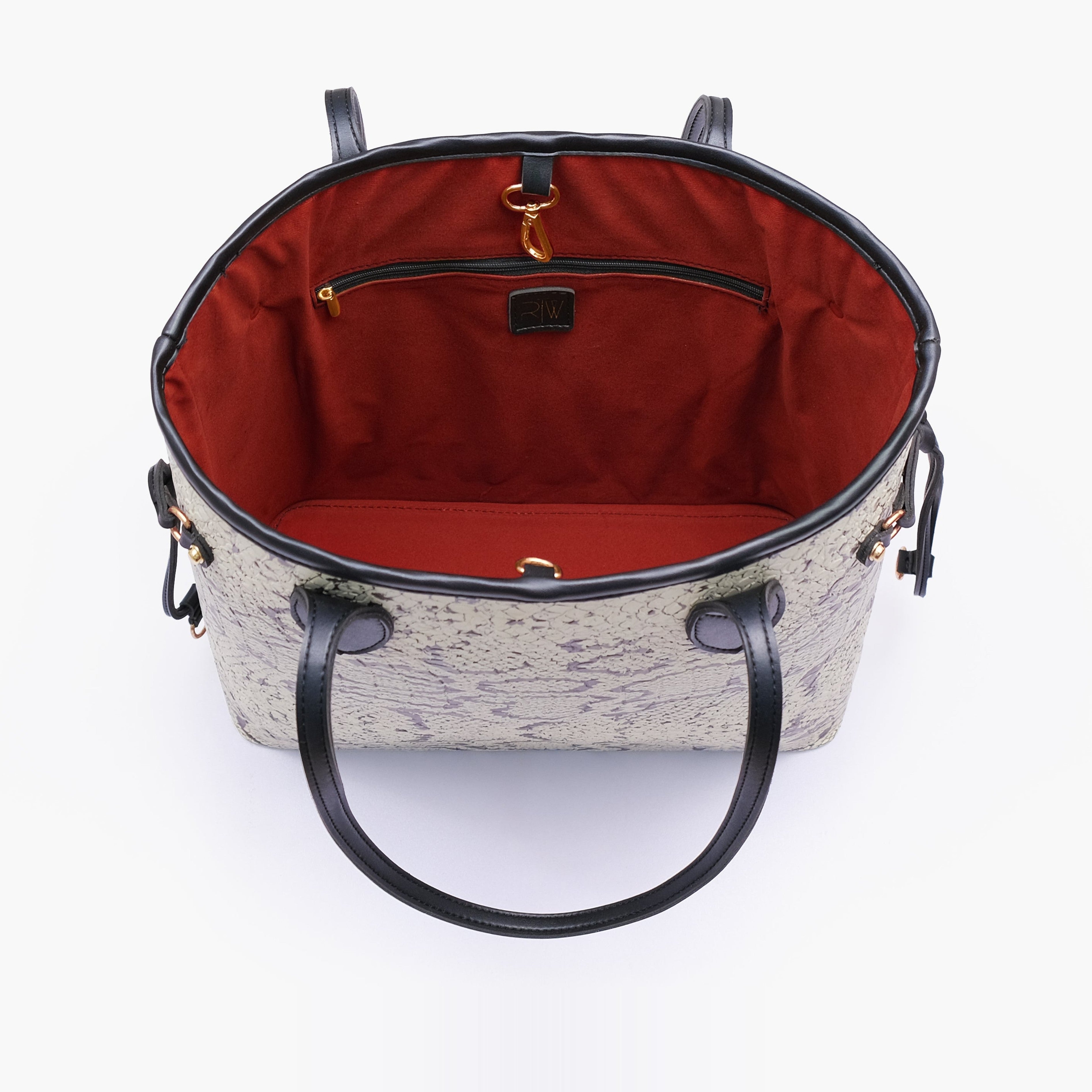 Black and white snake neverfull tote bag