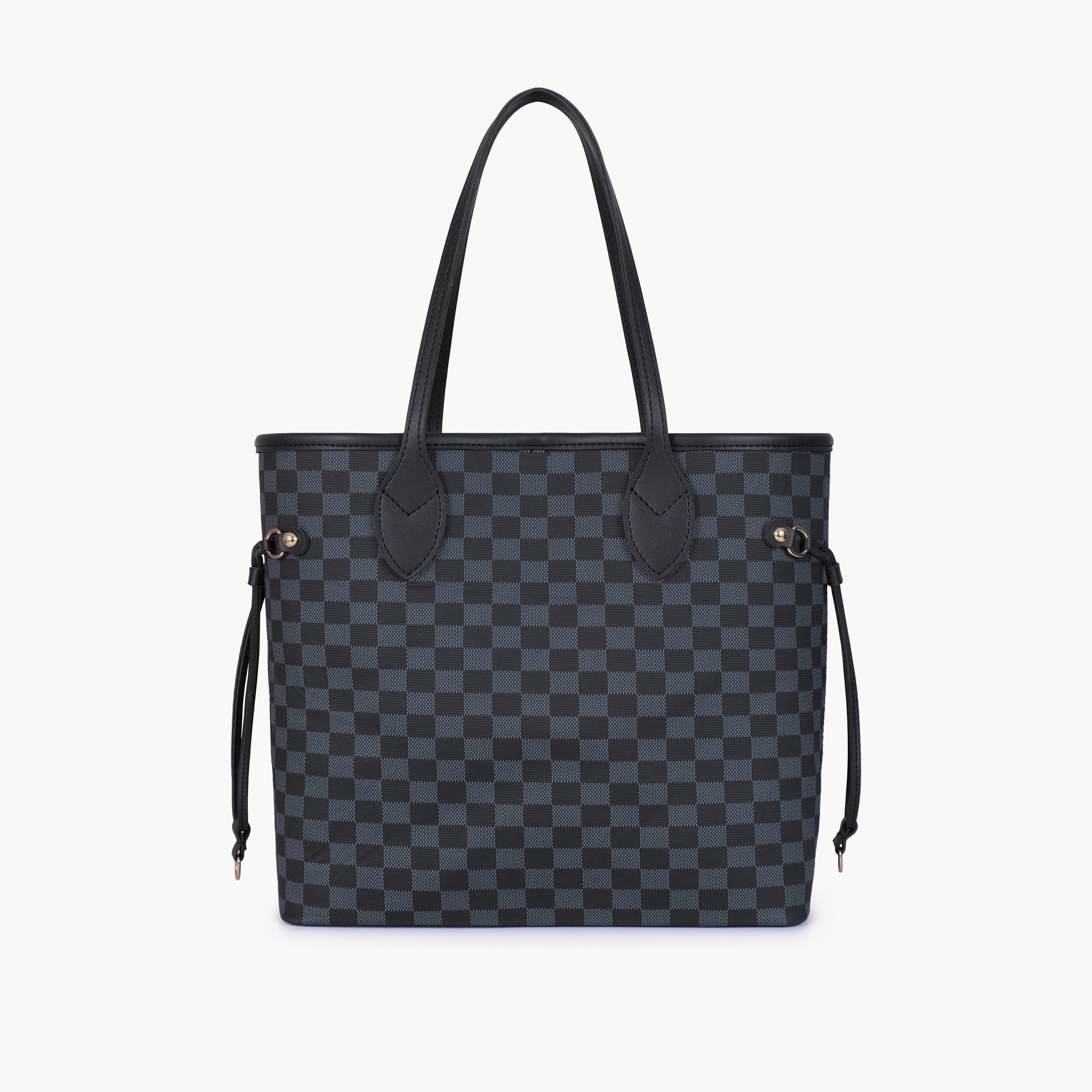 Black checkered neverfull tote bag