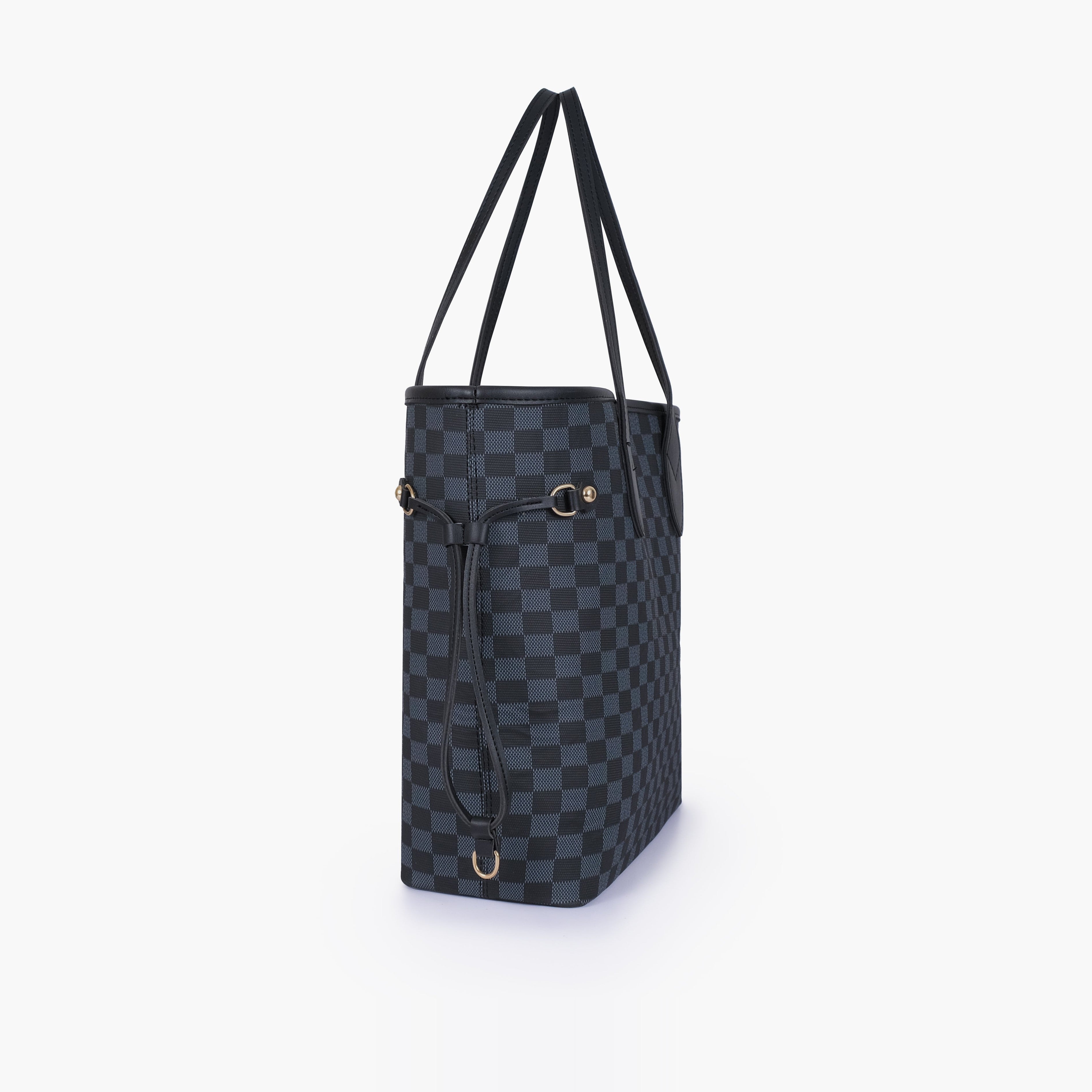 Black checkered neverfull tote bag