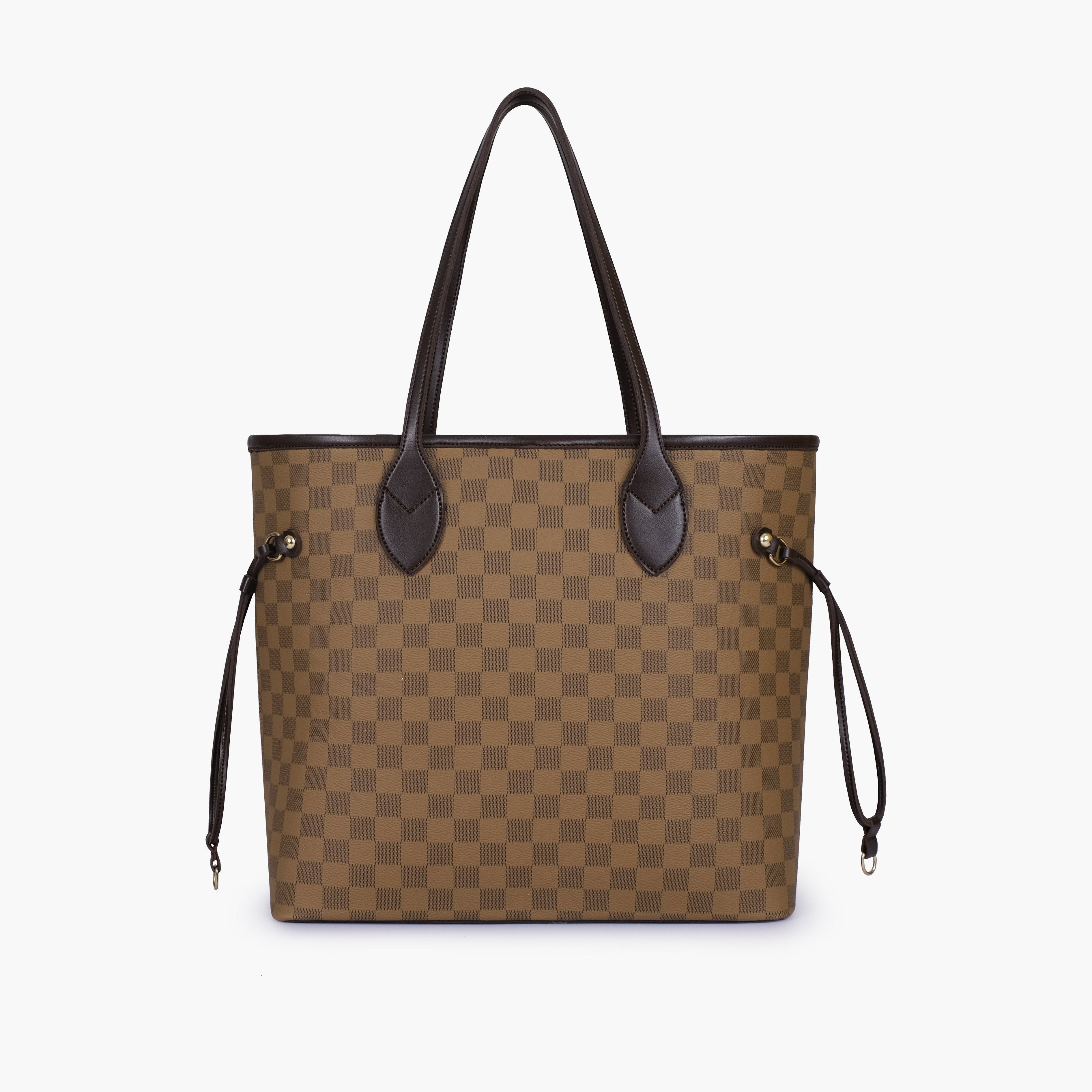 Brown checkered neverfull tote bag