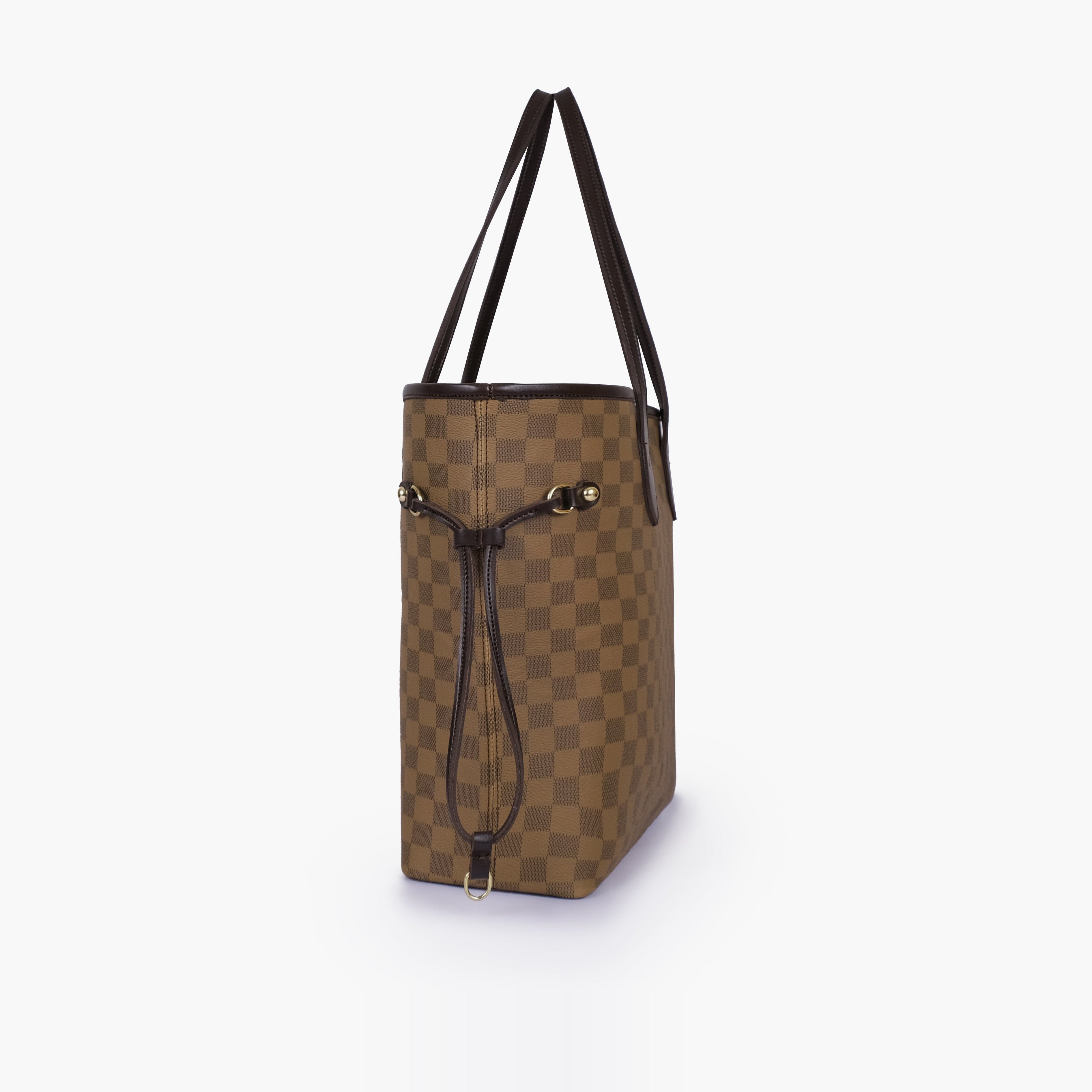 Brown checkered neverfull tote bag