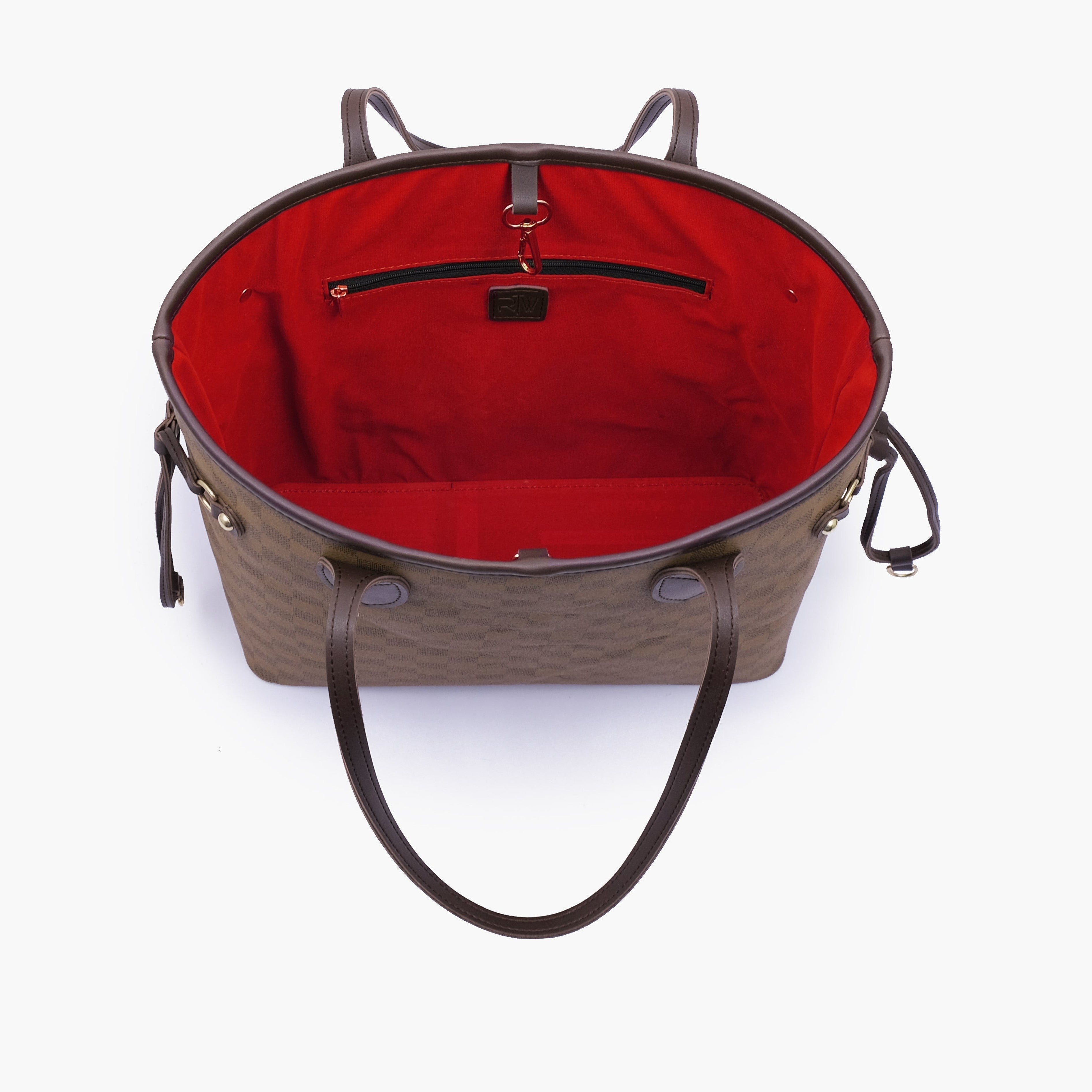 Brown checkered neverfull tote bag