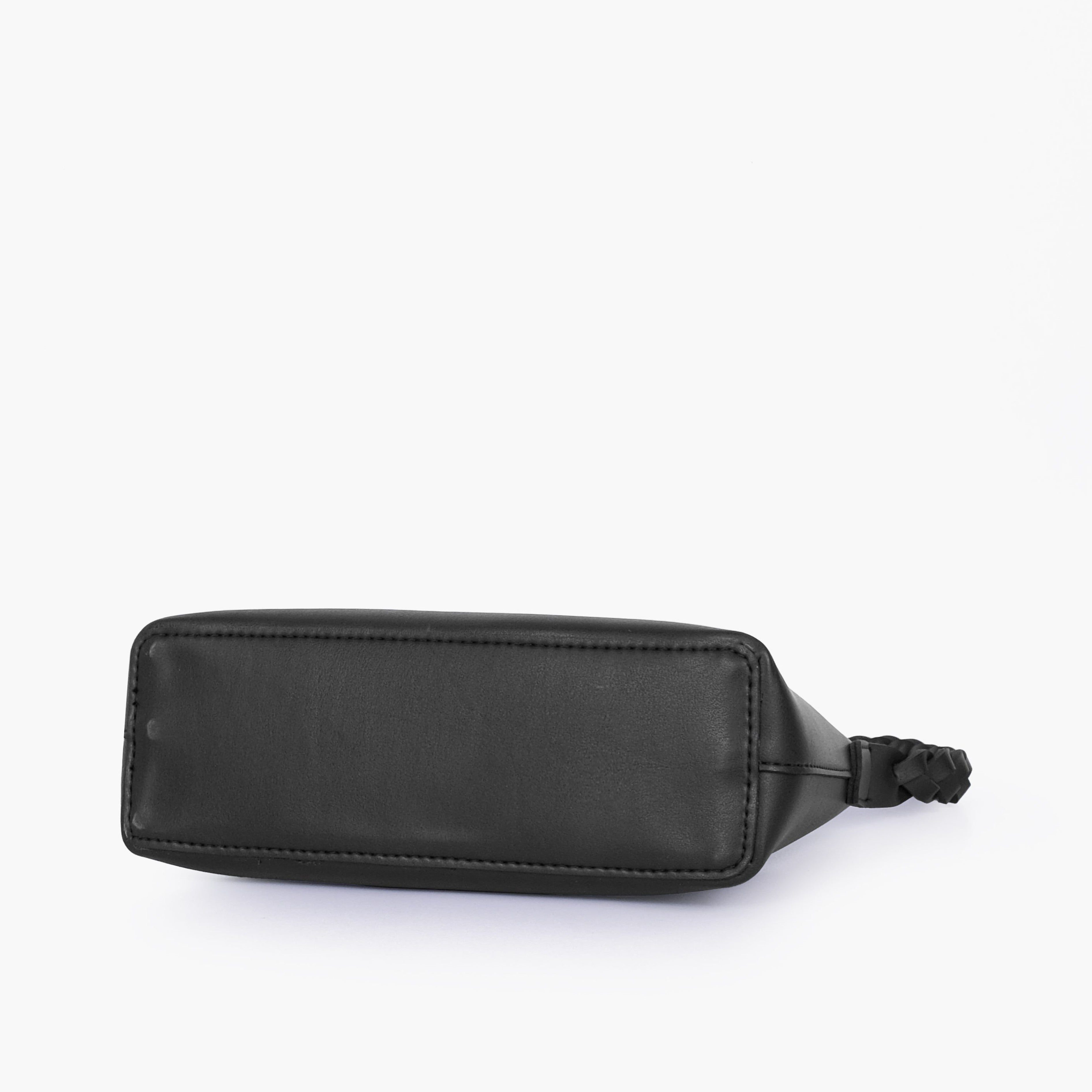 Black purse with braided strap