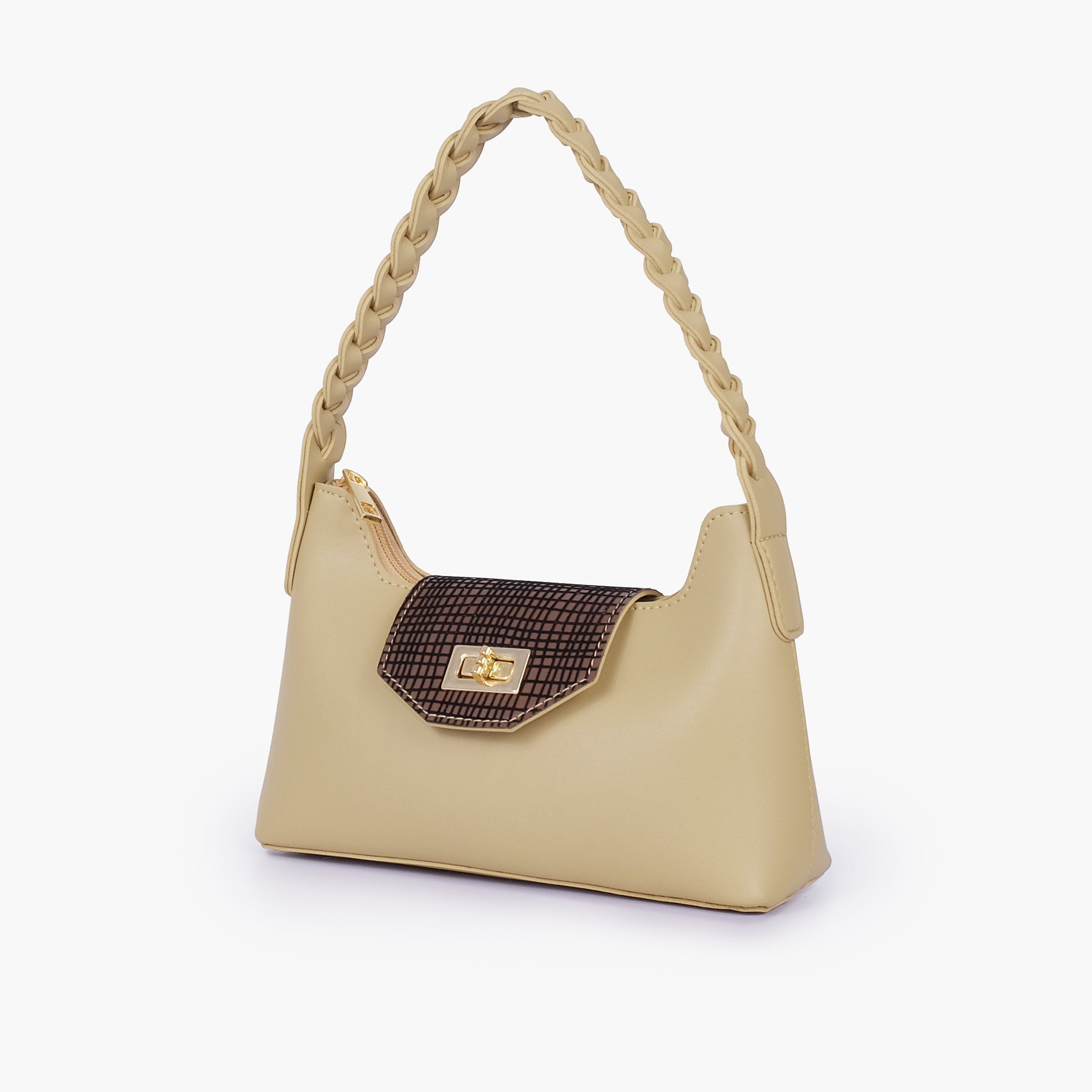 Off-white purse with braided strap