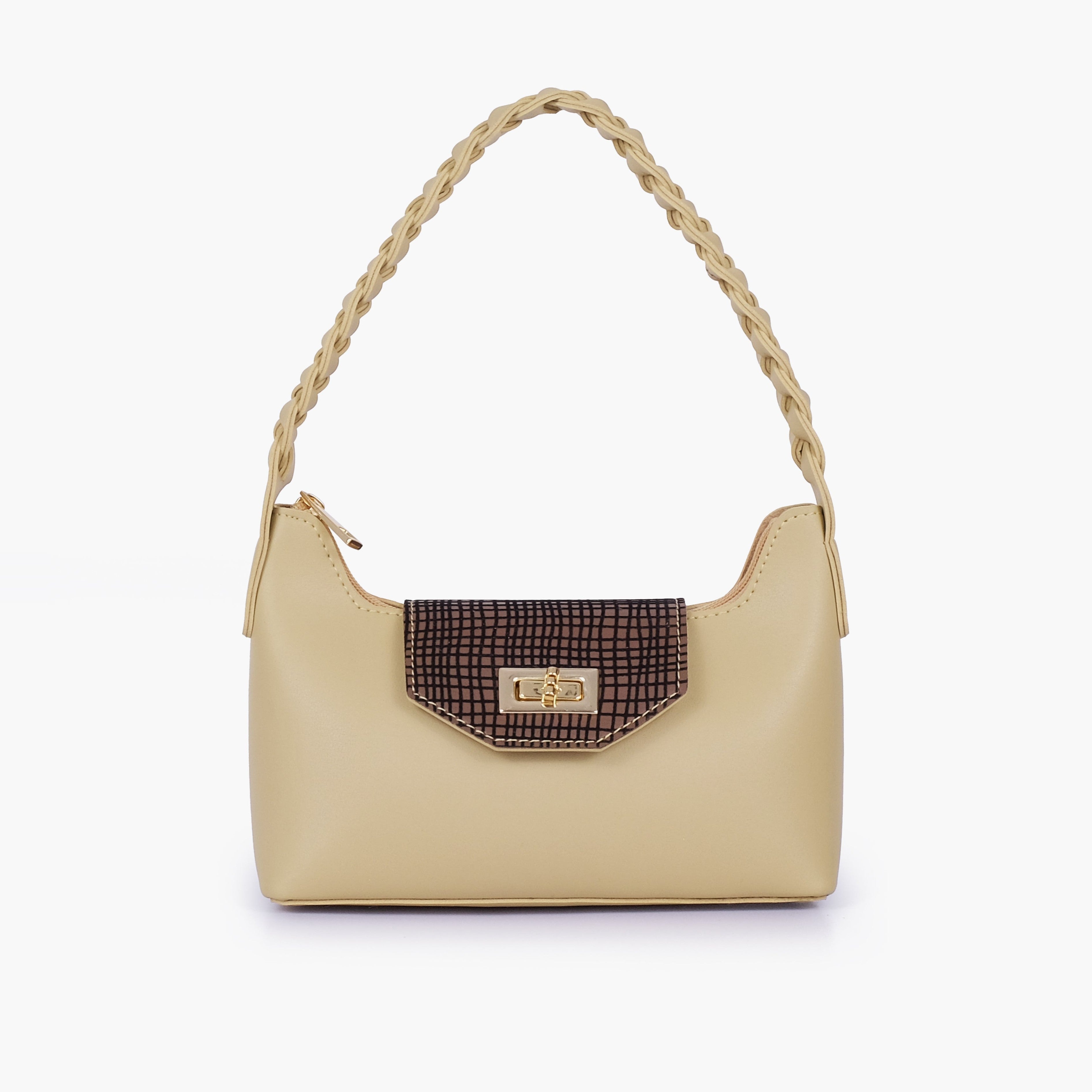Off-white purse with braided strap