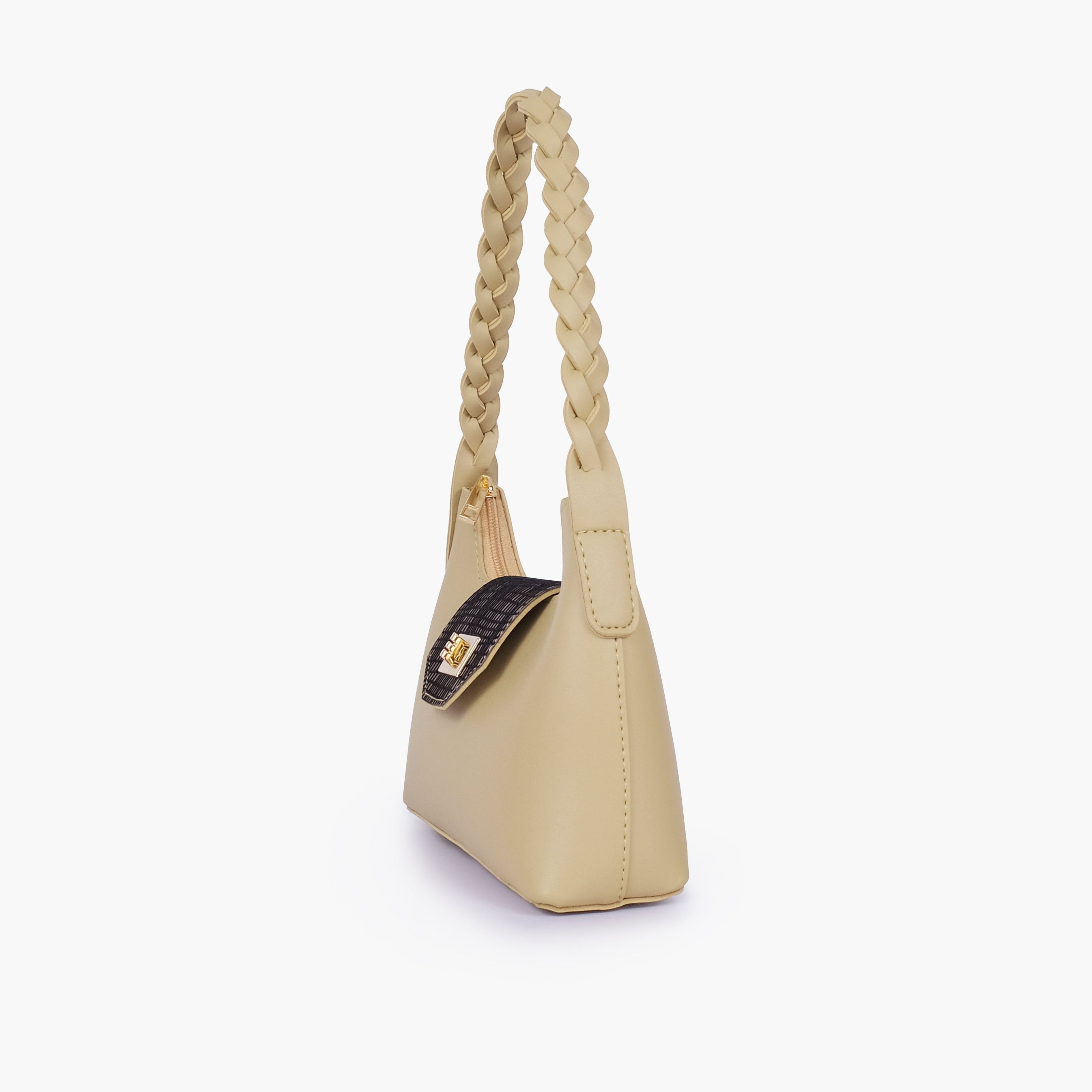 Off-white purse with braided strap