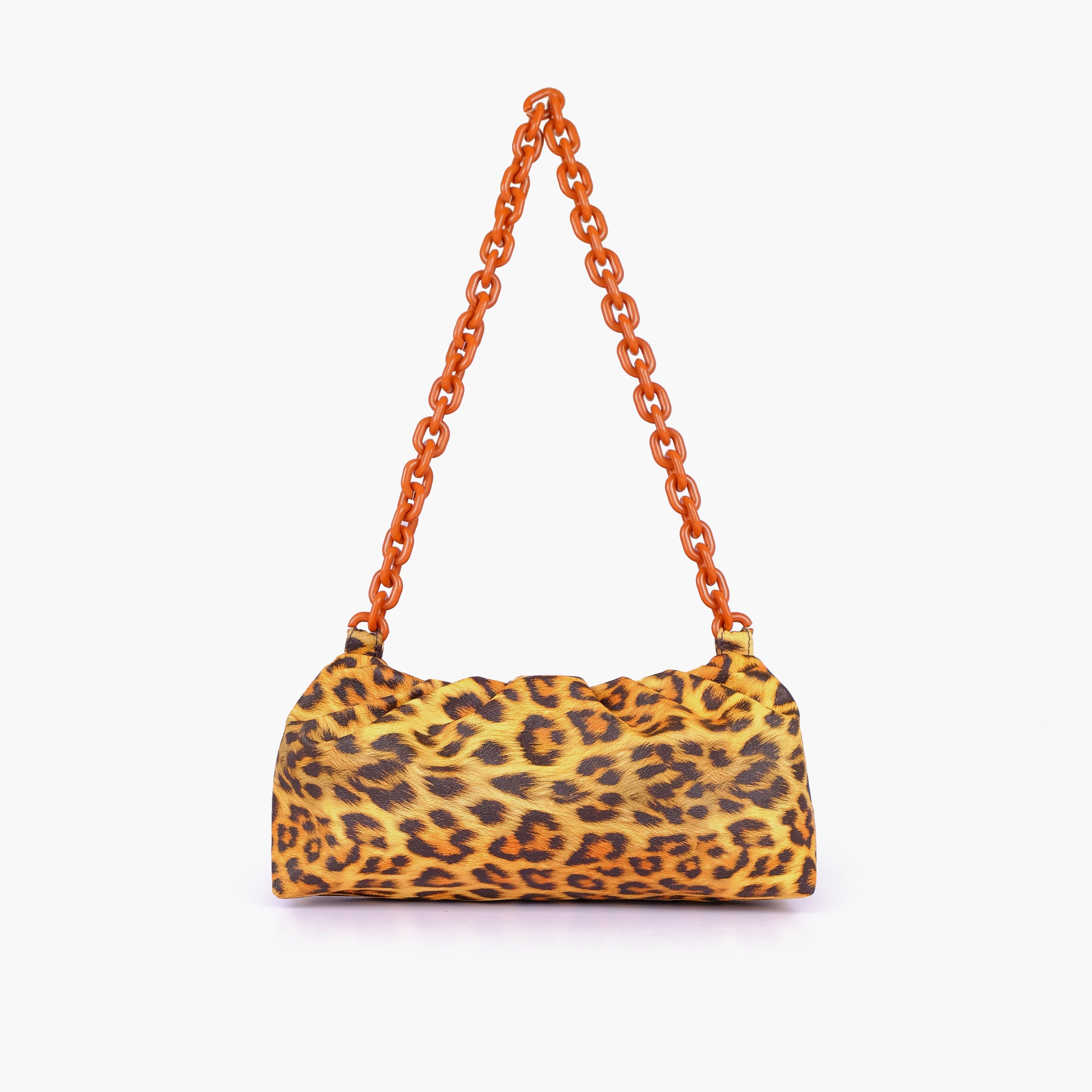 Mustard leopard print cloud bag
