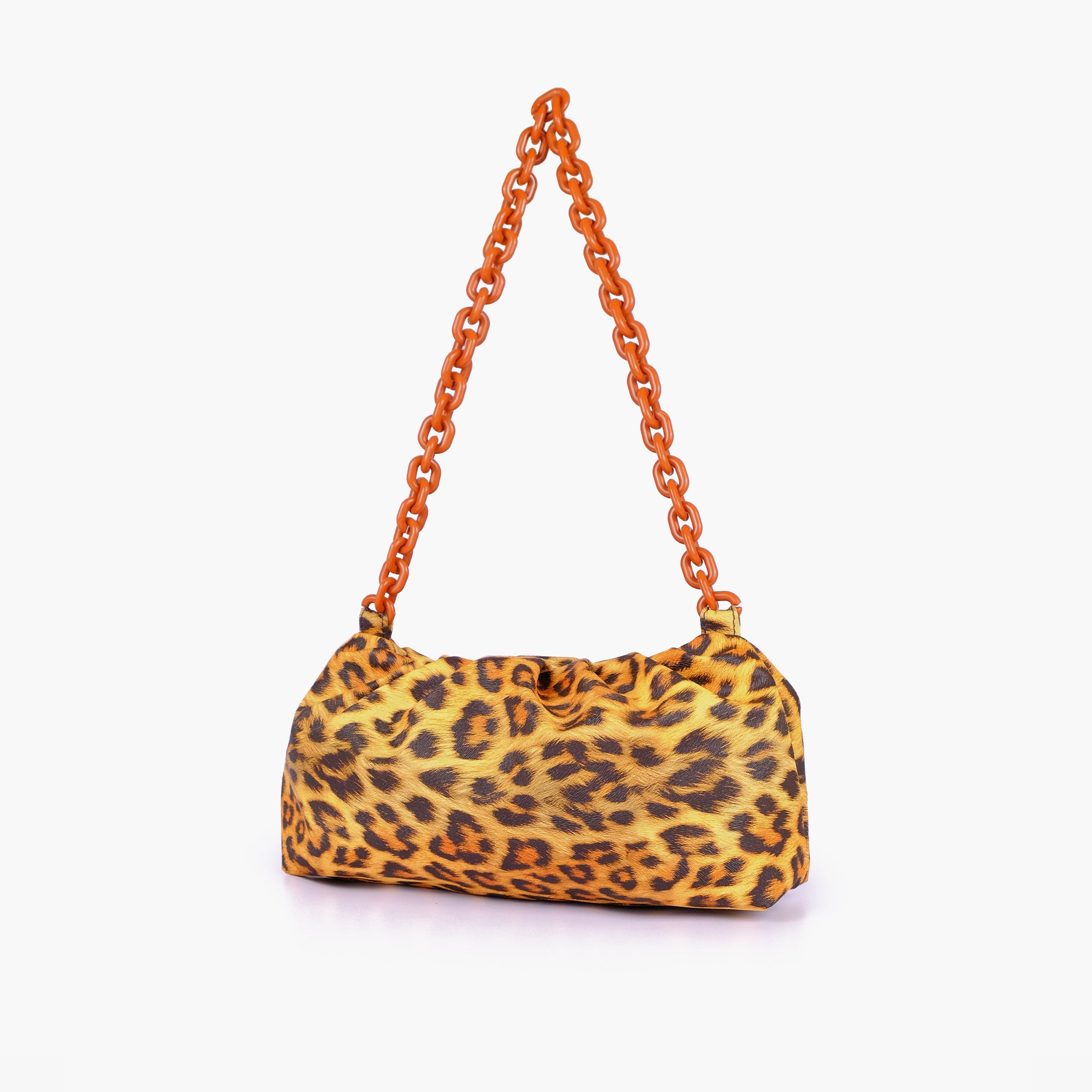 Mustard leopard print cloud bag