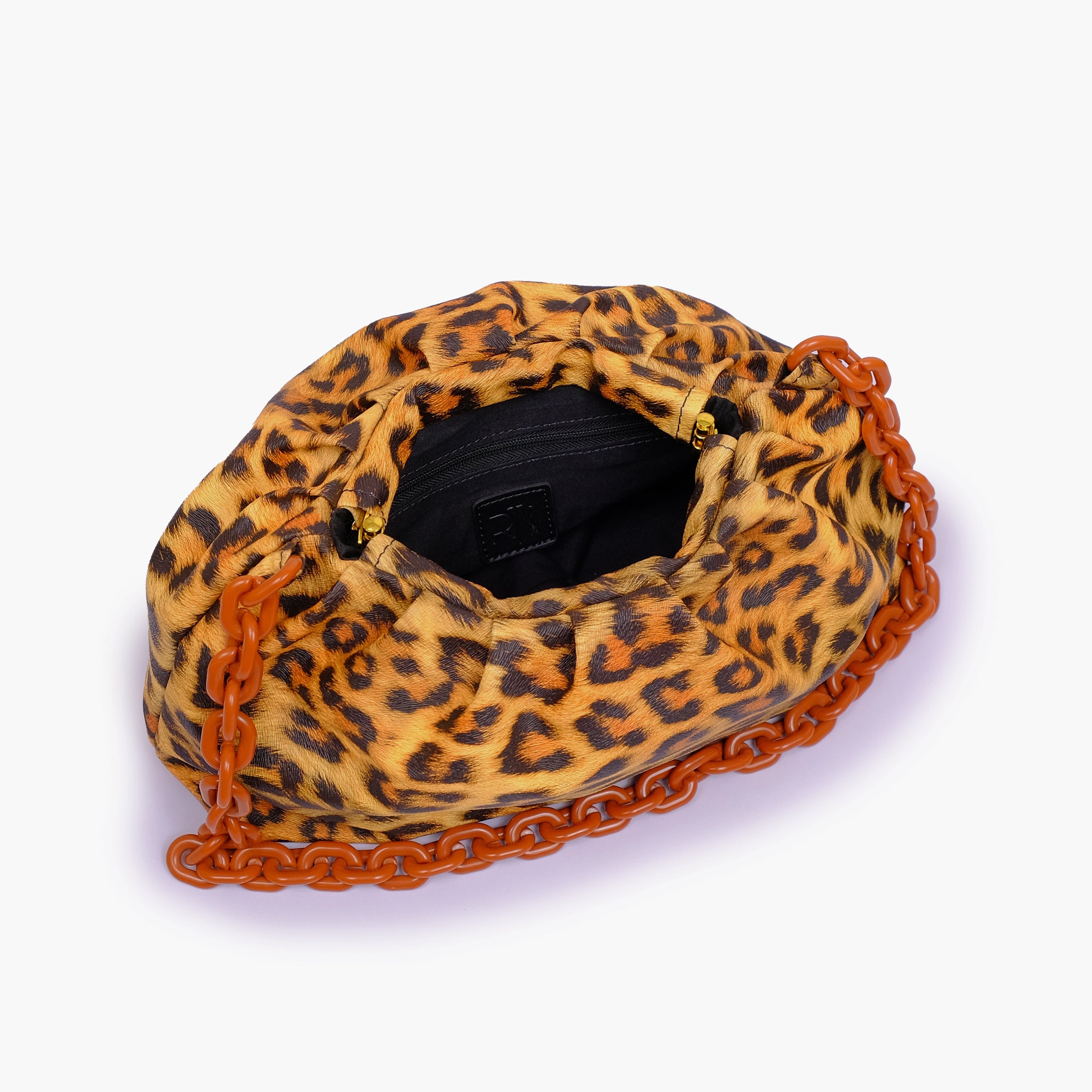 Mustard leopard print cloud bag