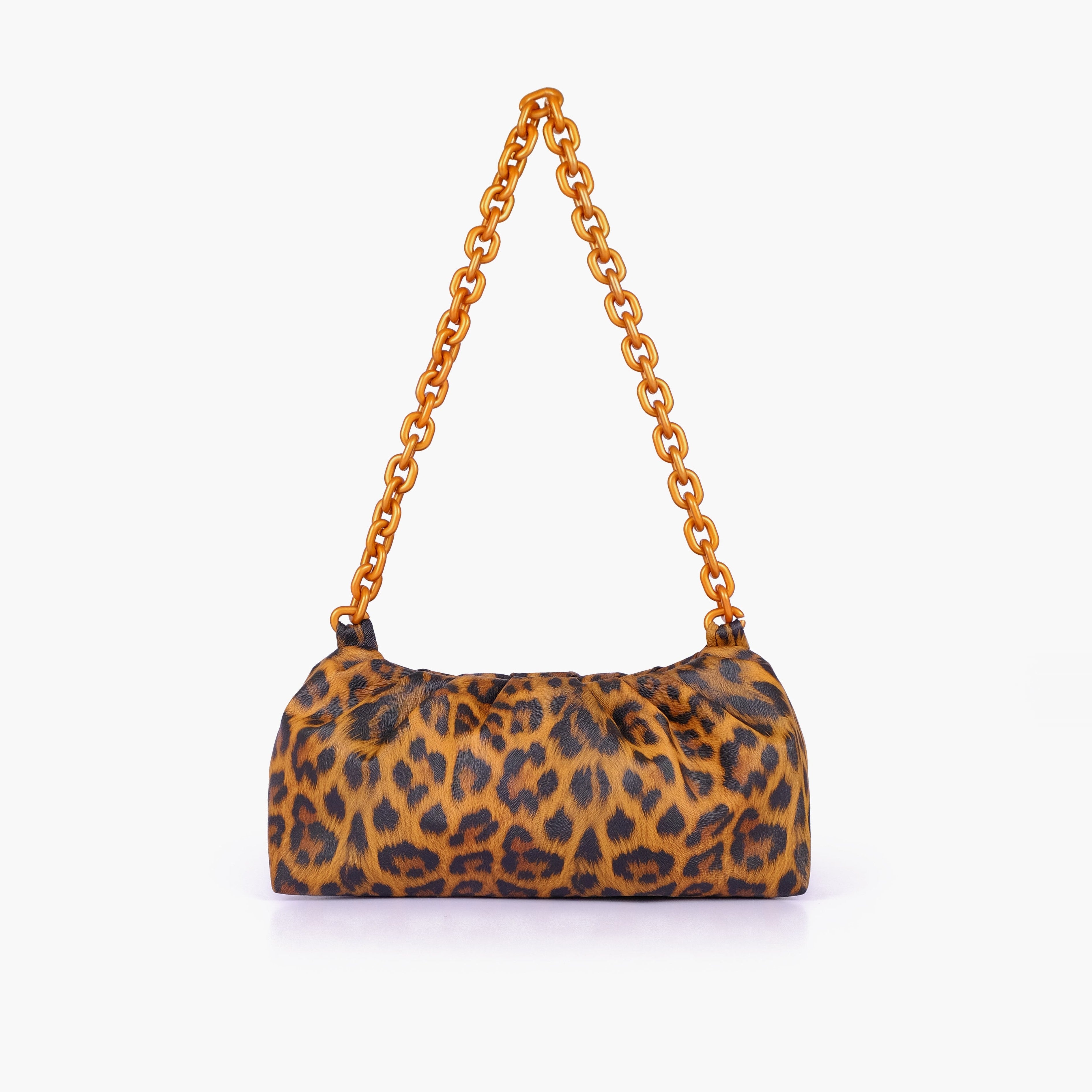Brown leopard print cloud bag