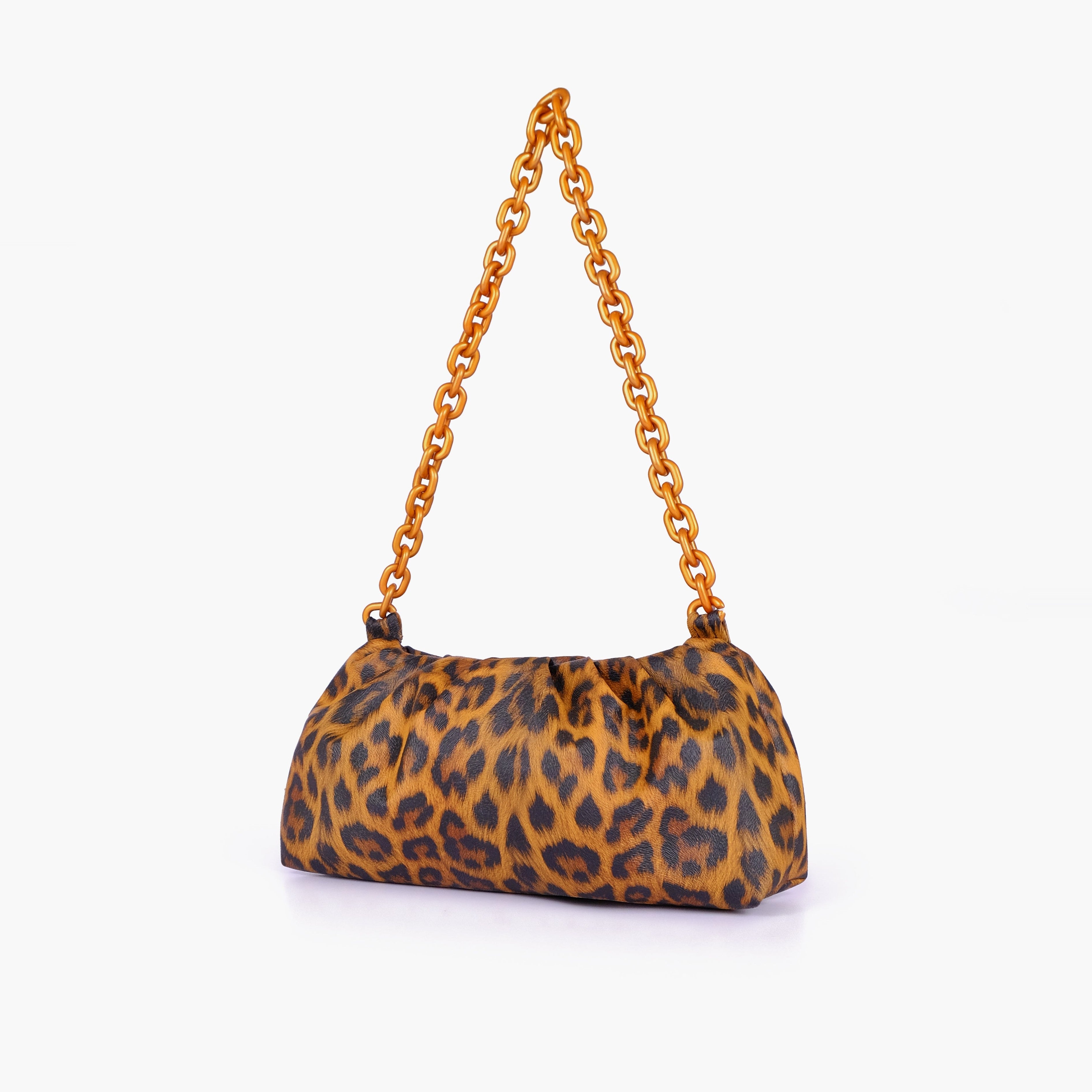 Brown leopard print cloud bag