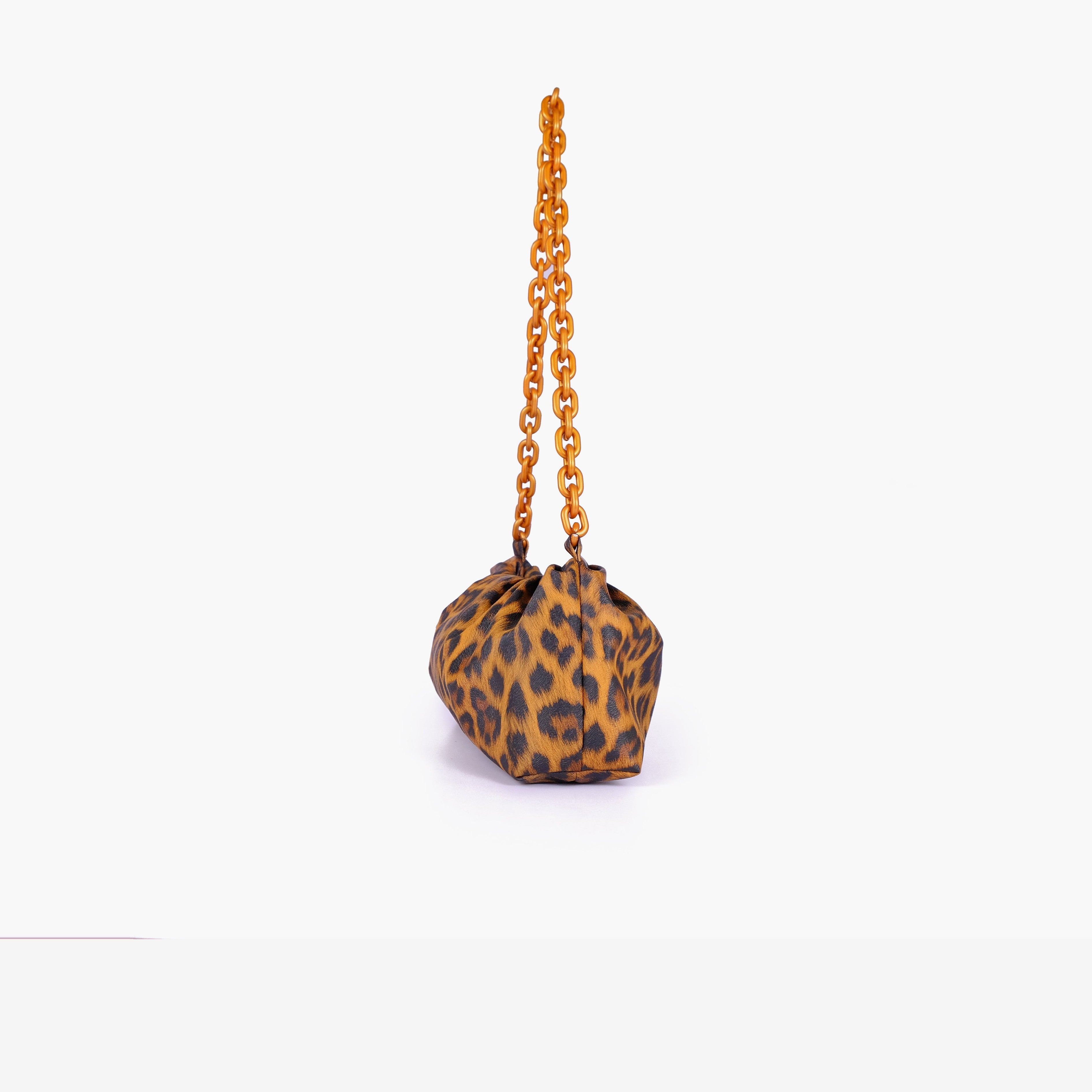 Brown leopard print cloud bag