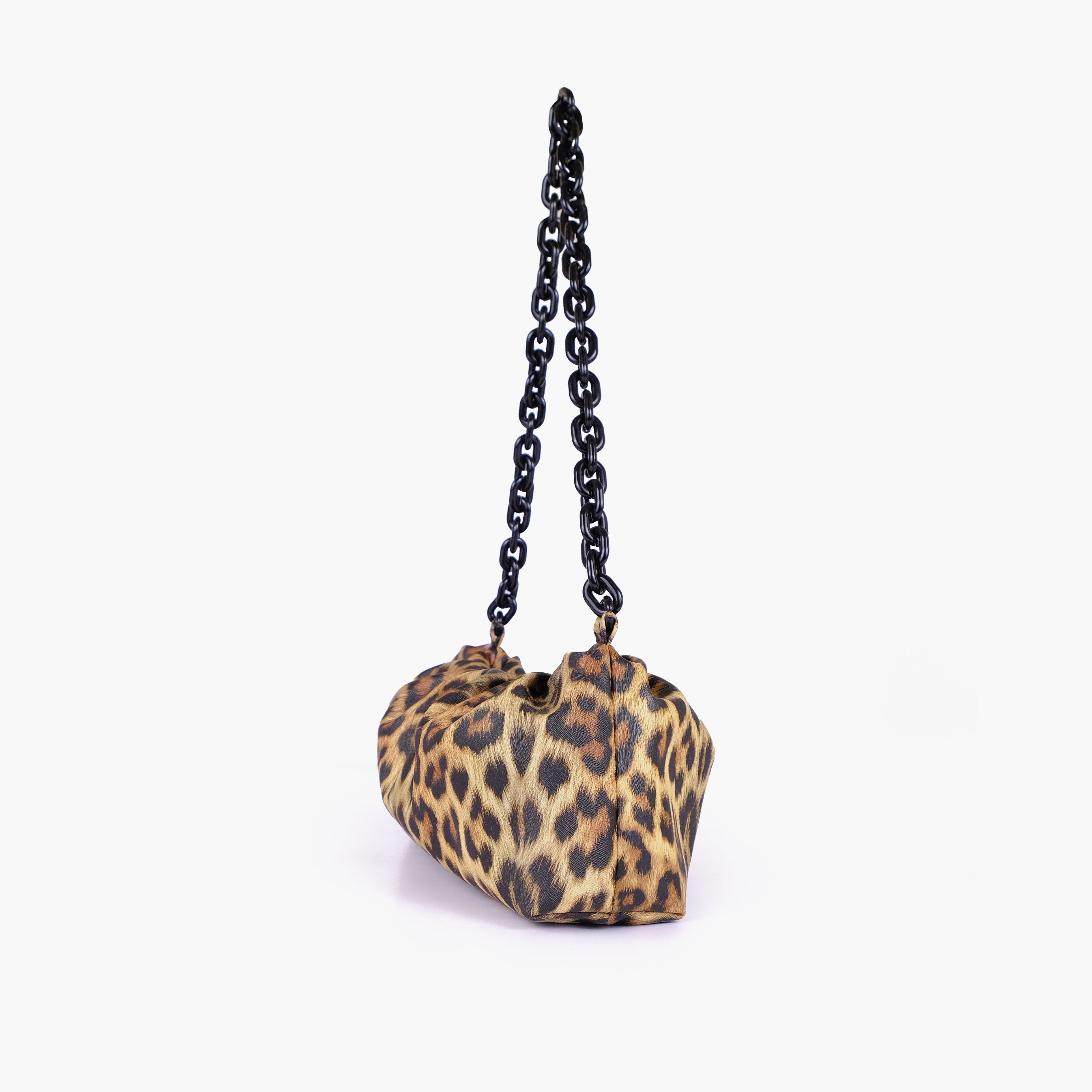 Beige leopard print cloud bag