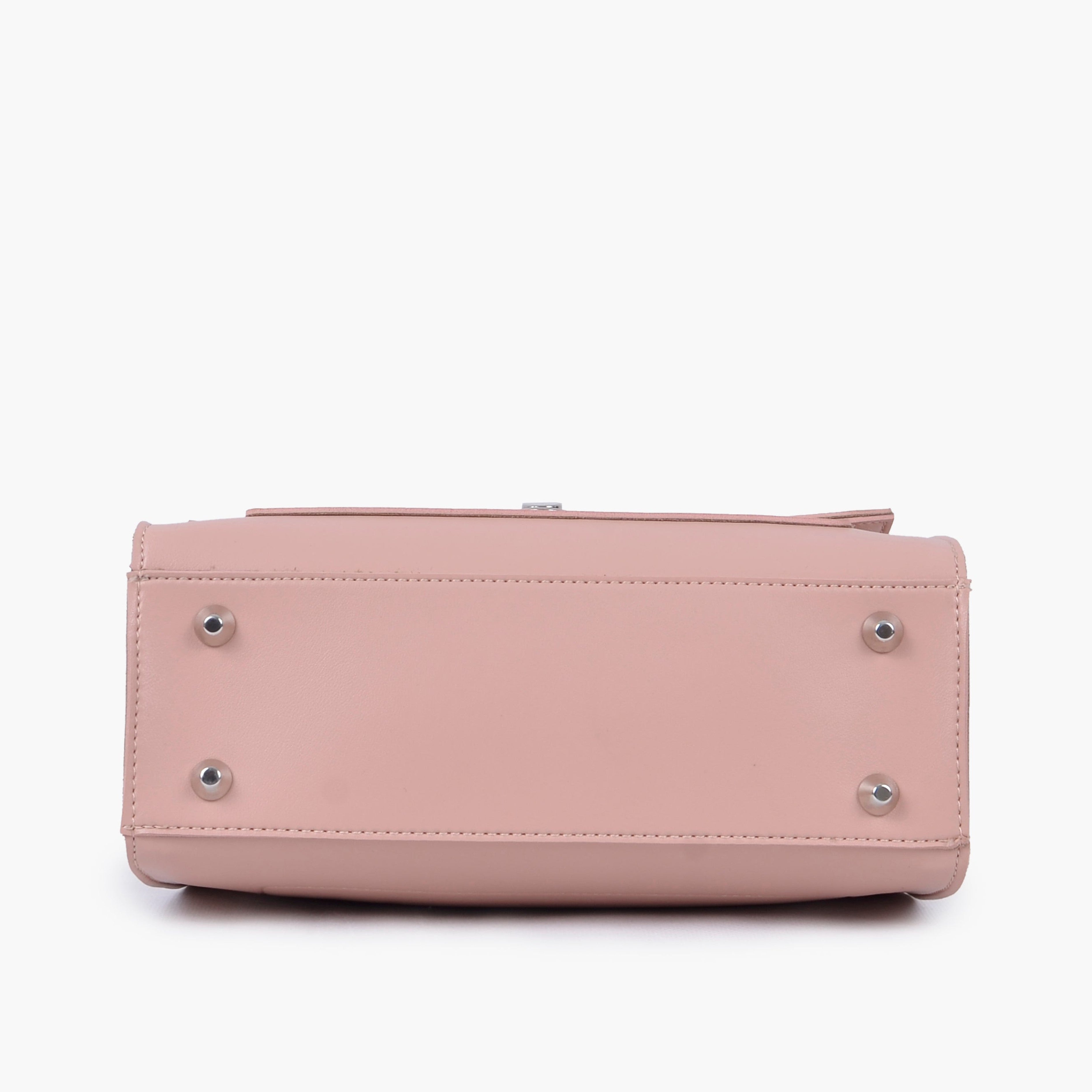 Peach push-lock messenger bag