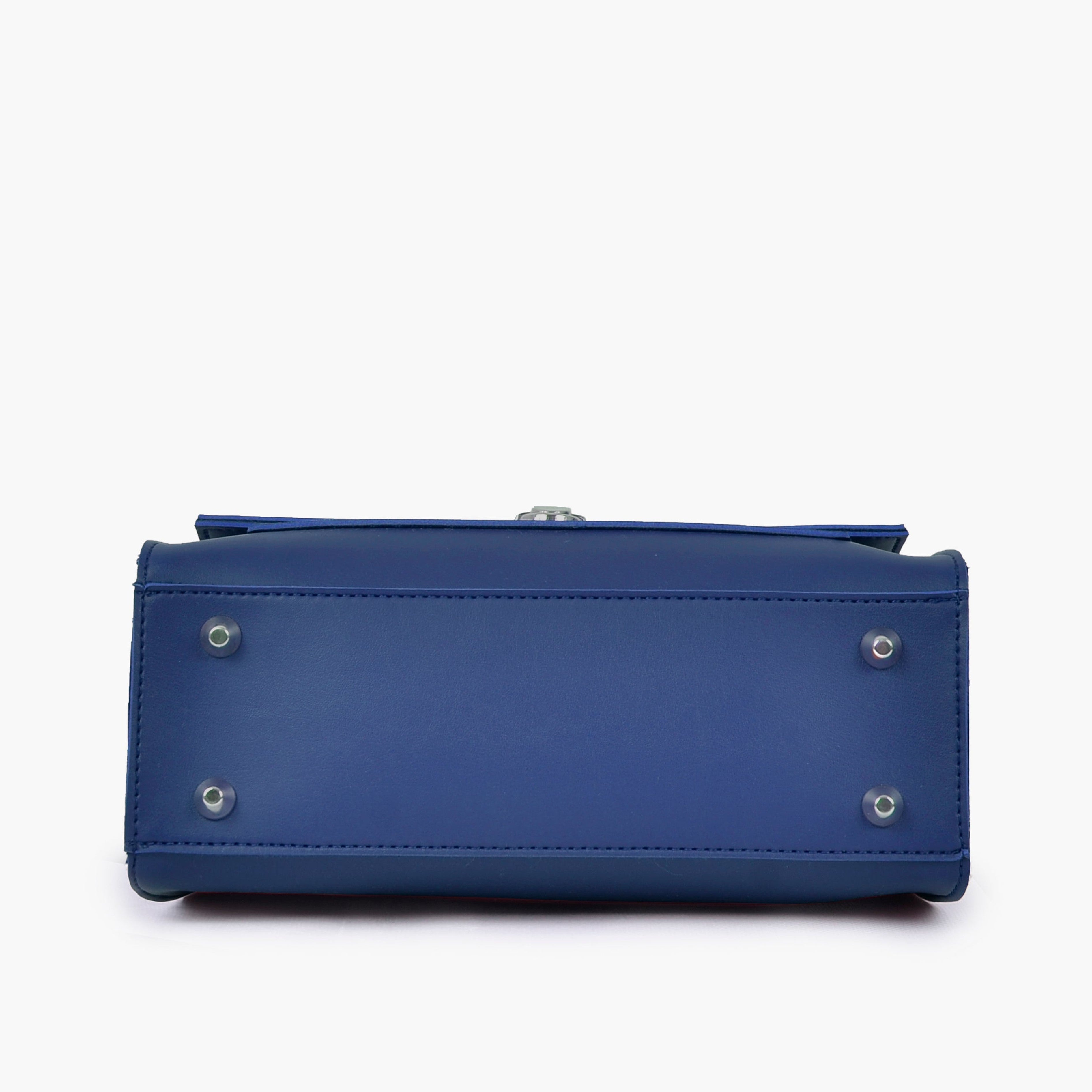 Blue push-lock messenger bag