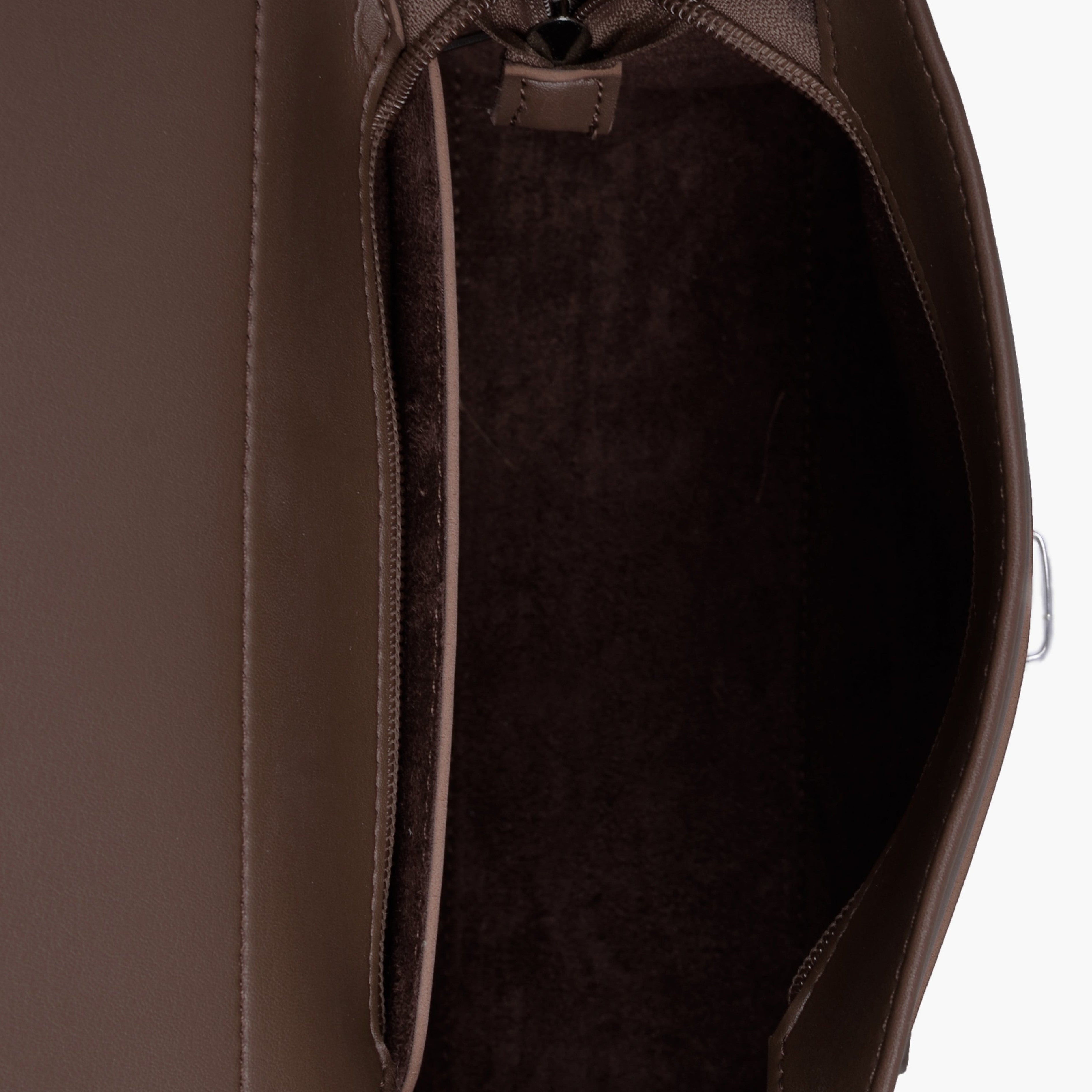 Dark brown push-lock messenger bag