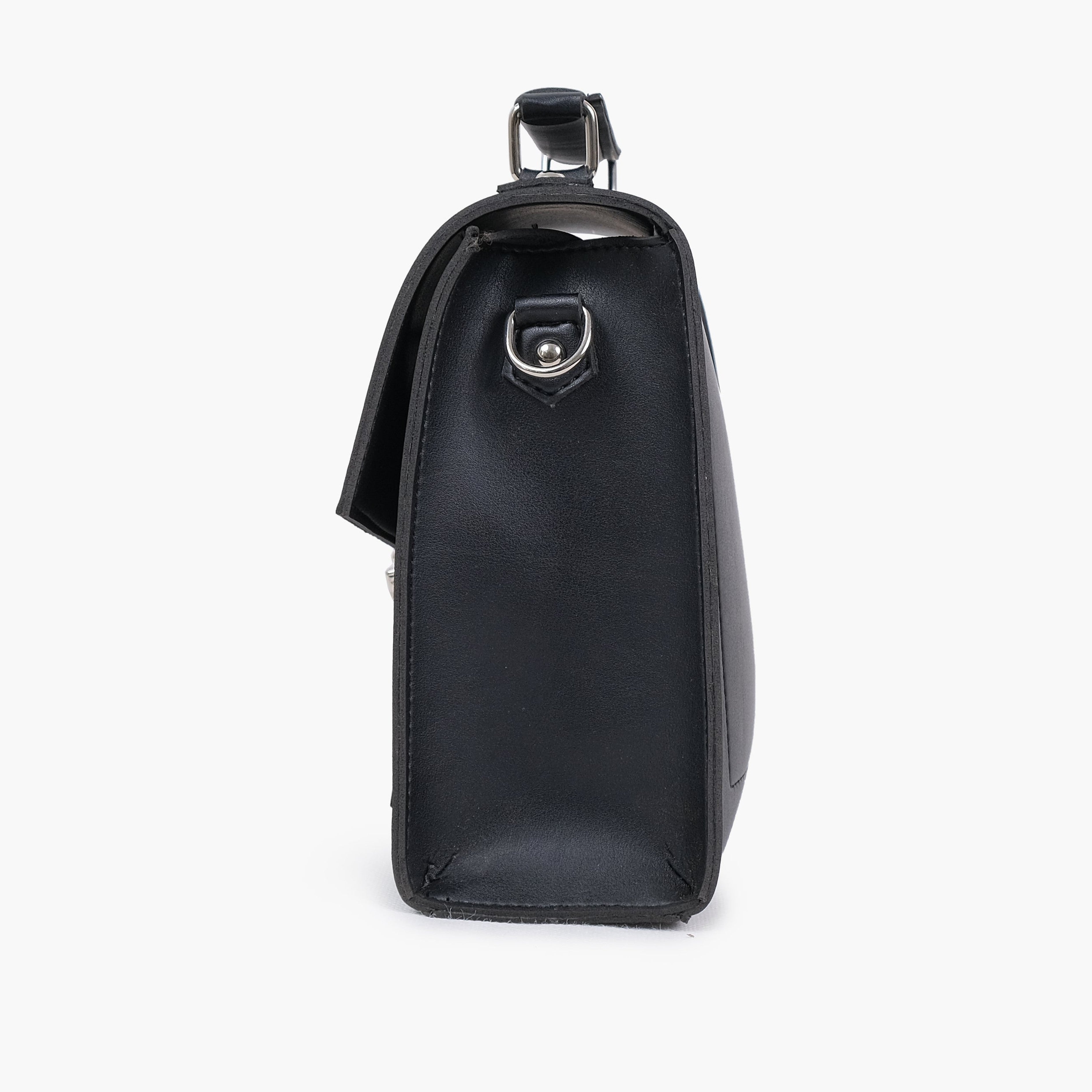 Black push-lock messenger bag